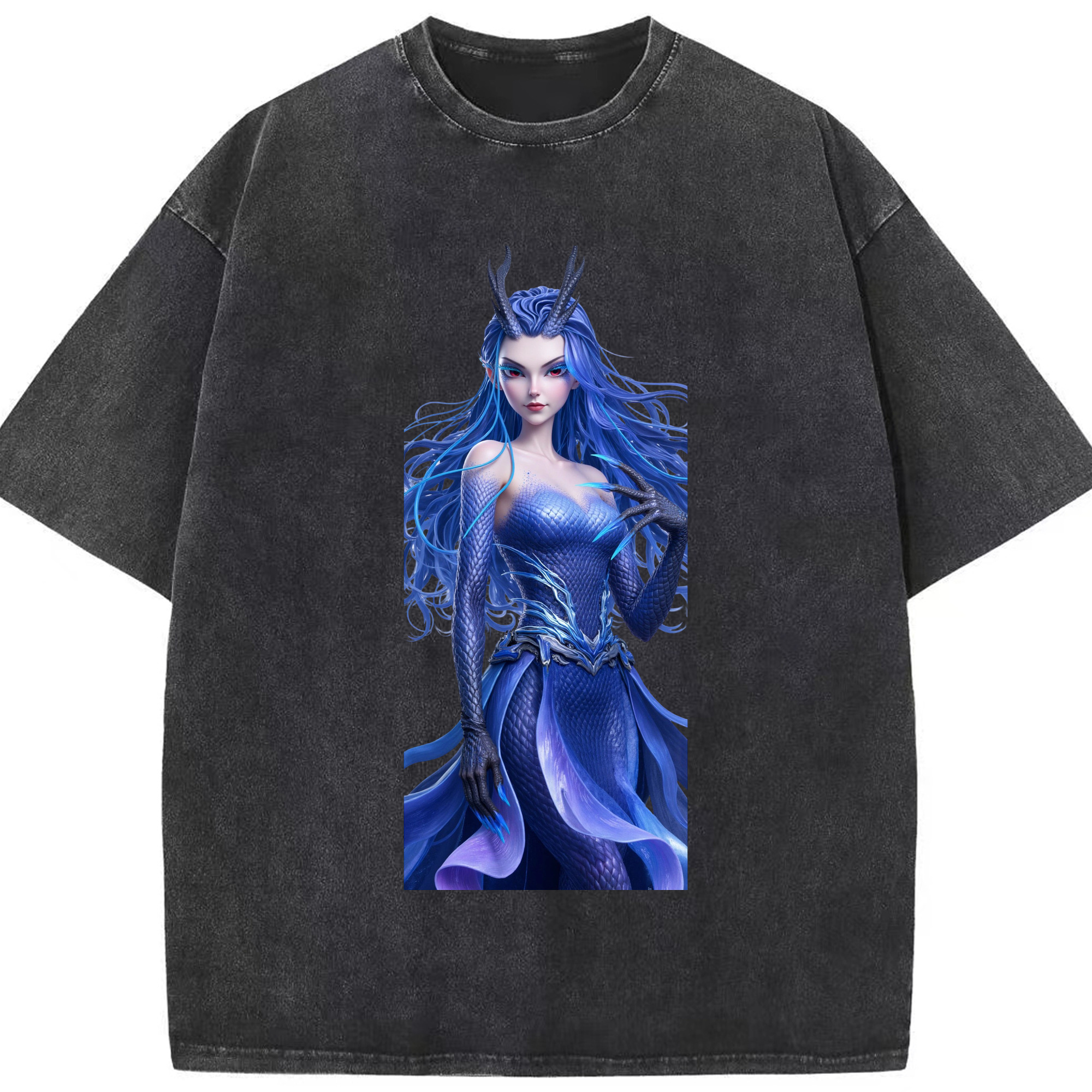 （画像用） Ne Zha 2 ナタ 魔童の大暴れ 綿100% ヴィンテージ風 半袖Tシャツ（フロントプリント）