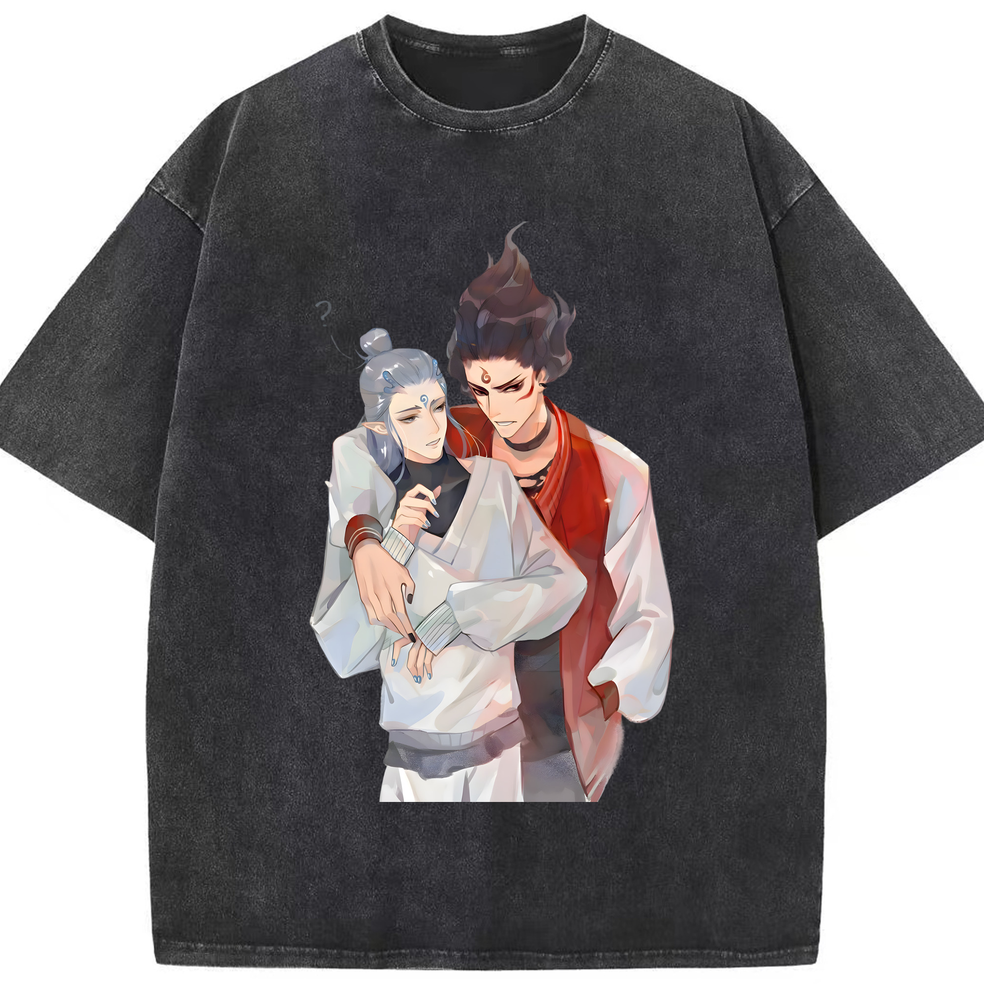 （画像用） Ne Zha 2 ナタ 魔童の大暴れ 綿100% ヴィンテージ風 半袖Tシャツ（フロントプリント）