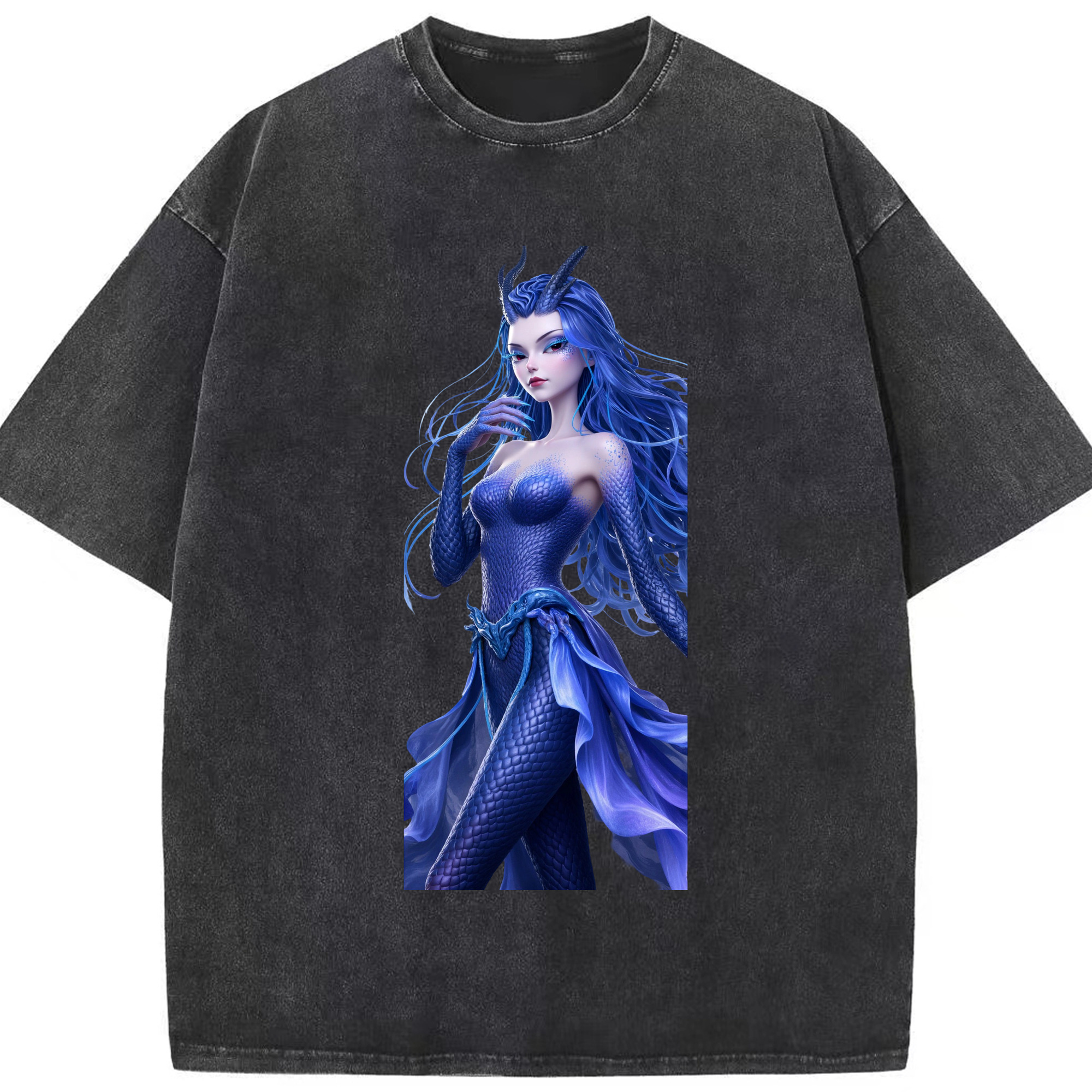（画像用） Ne Zha 2 ナタ 魔童の大暴れ 綿100% ヴィンテージ風 半袖Tシャツ（フロントプリント）