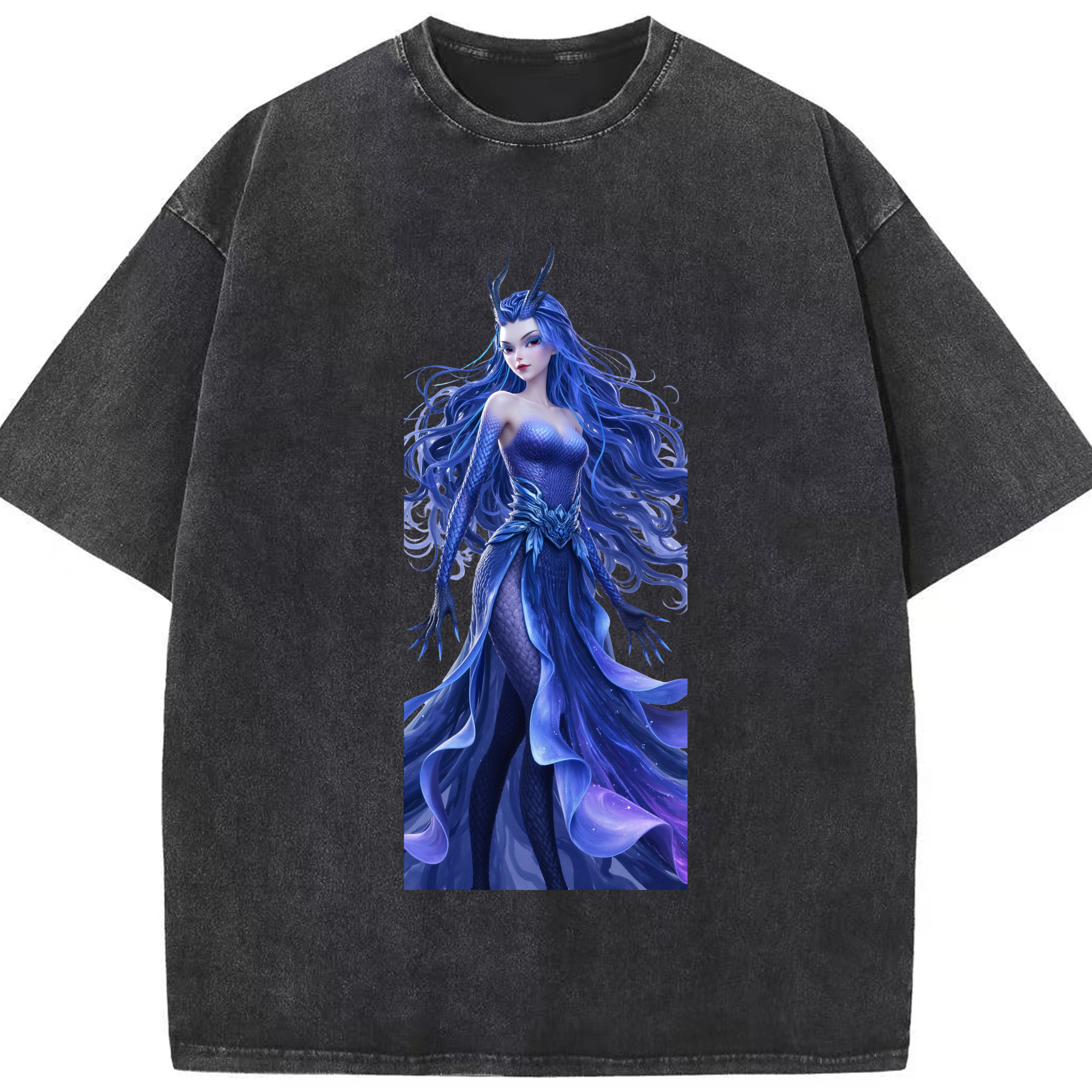 （画像用） Ne Zha 2 ナタ 魔童の大暴れ 綿100% ヴィンテージ風 半袖Tシャツ（フロントプリント）