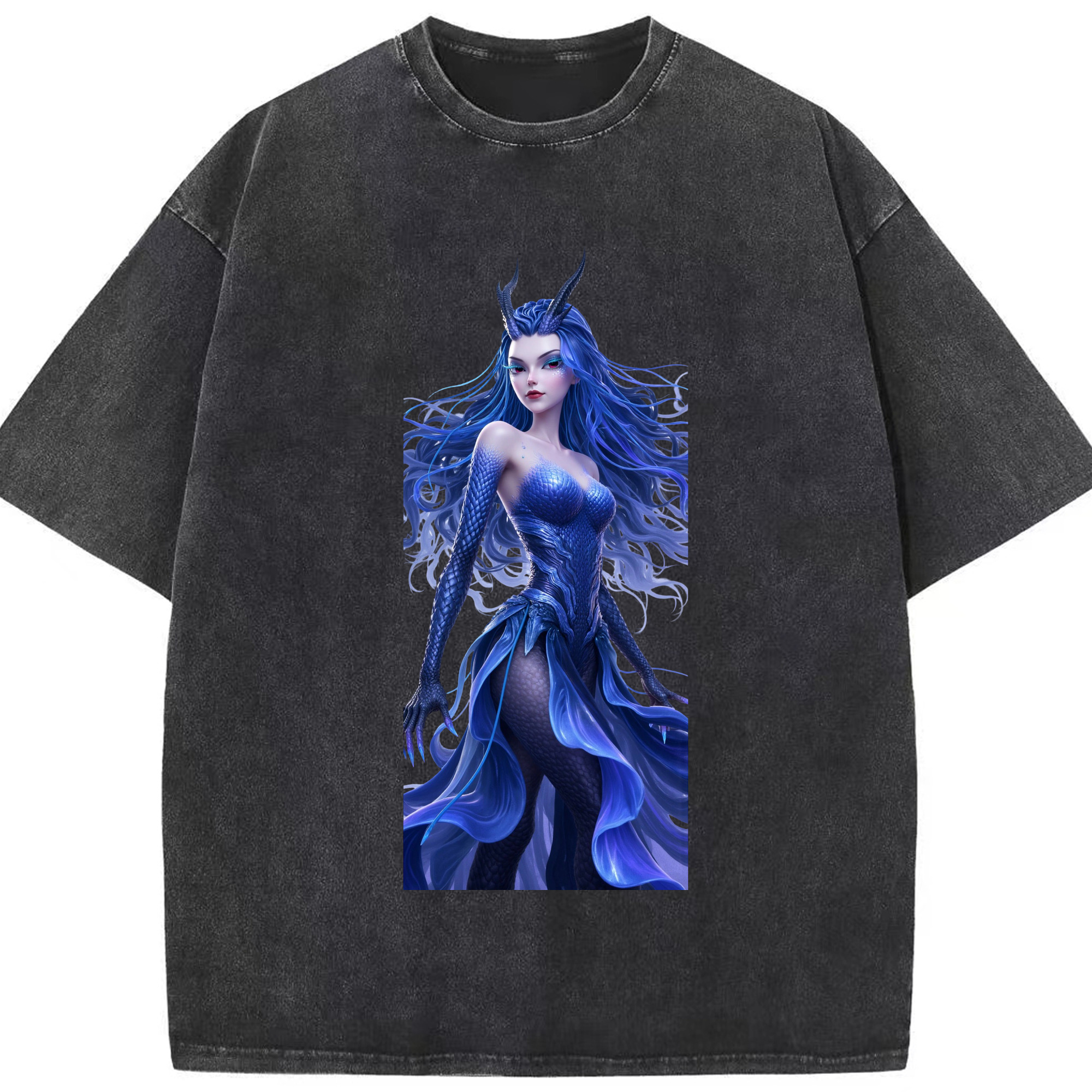 （画像用） Ne Zha 2 ナタ 魔童の大暴れ 綿100% ヴィンテージ風 半袖Tシャツ（フロントプリント）