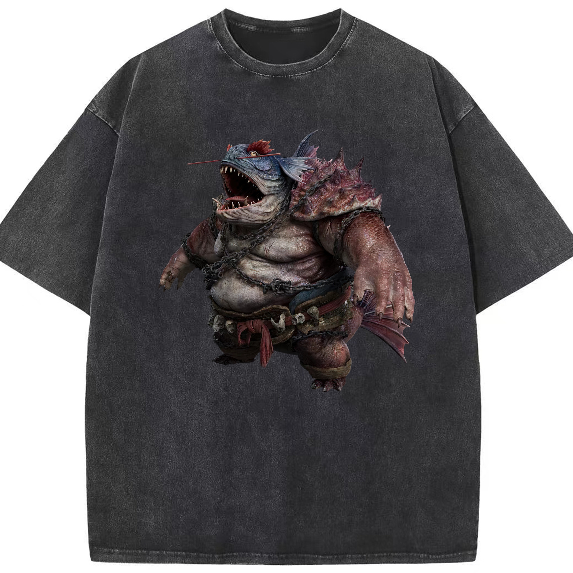 （画像用） Ne Zha 2 ナタ 魔童の大暴れ 綿100% ヴィンテージ風 半袖Tシャツ（フロントプリント）