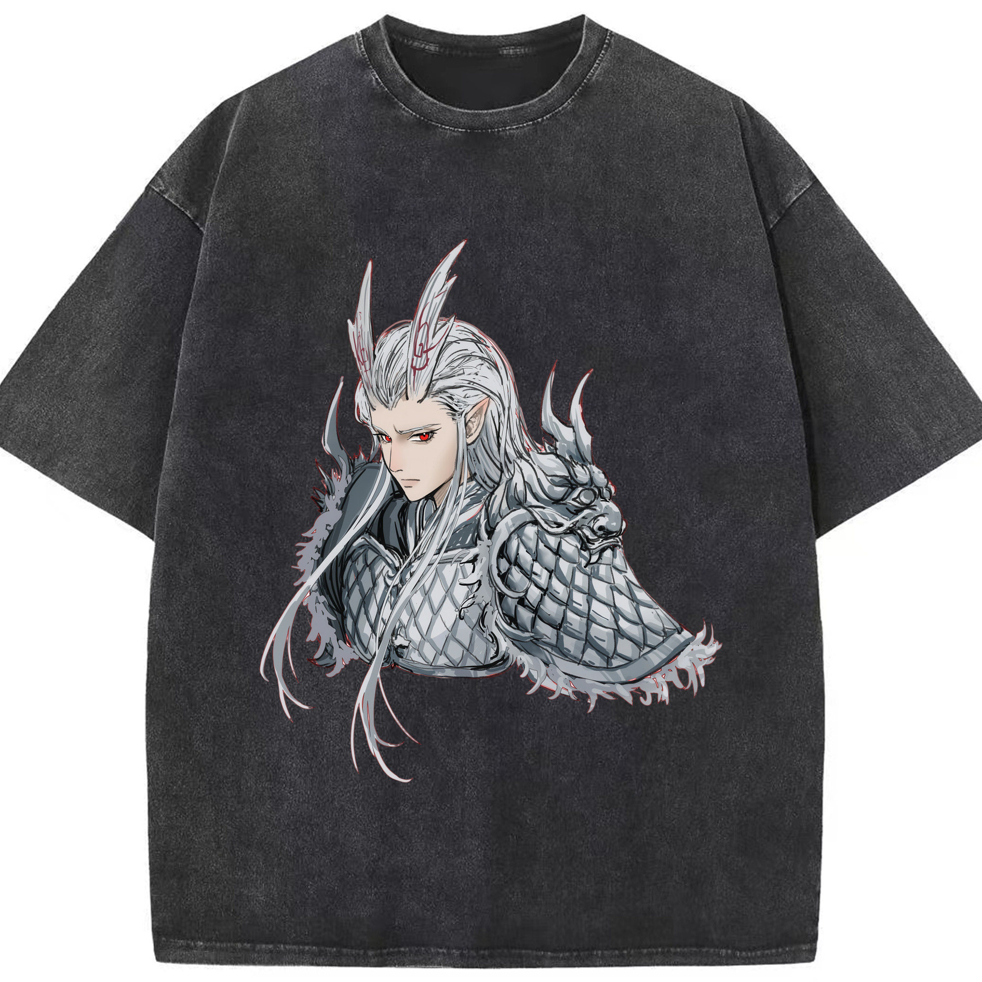 （画像用） Ne Zha 2 ナタ 魔童の大暴れ 綿100% ヴィンテージ風 半袖Tシャツ（フロントプリント）
