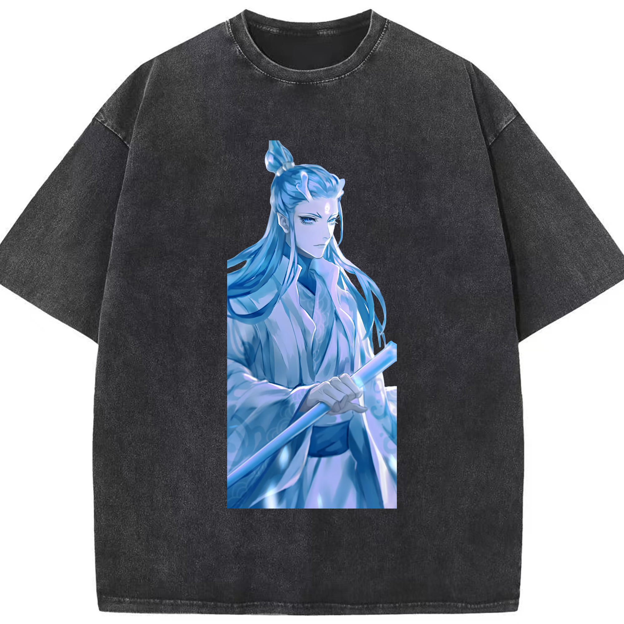 （画像用） Ne Zha 2 ナタ 魔童の大暴れ 綿100% ヴィンテージ風 半袖Tシャツ（フロントプリント）