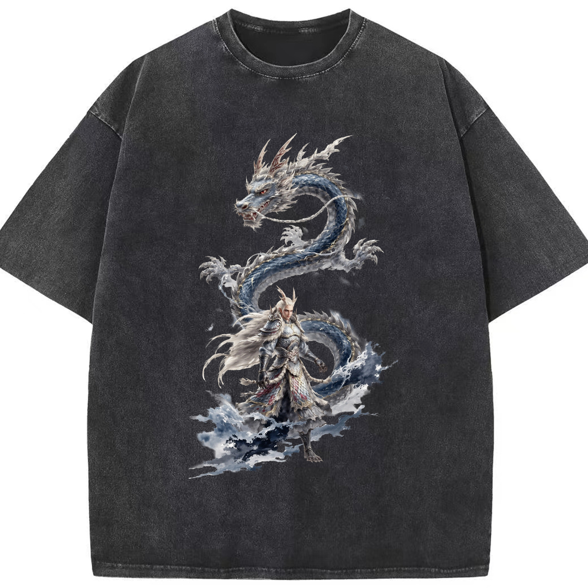 （画像用） Ne Zha 2 ナタ 魔童の大暴れ 綿100% ヴィンテージ風 半袖Tシャツ（フロントプリント）