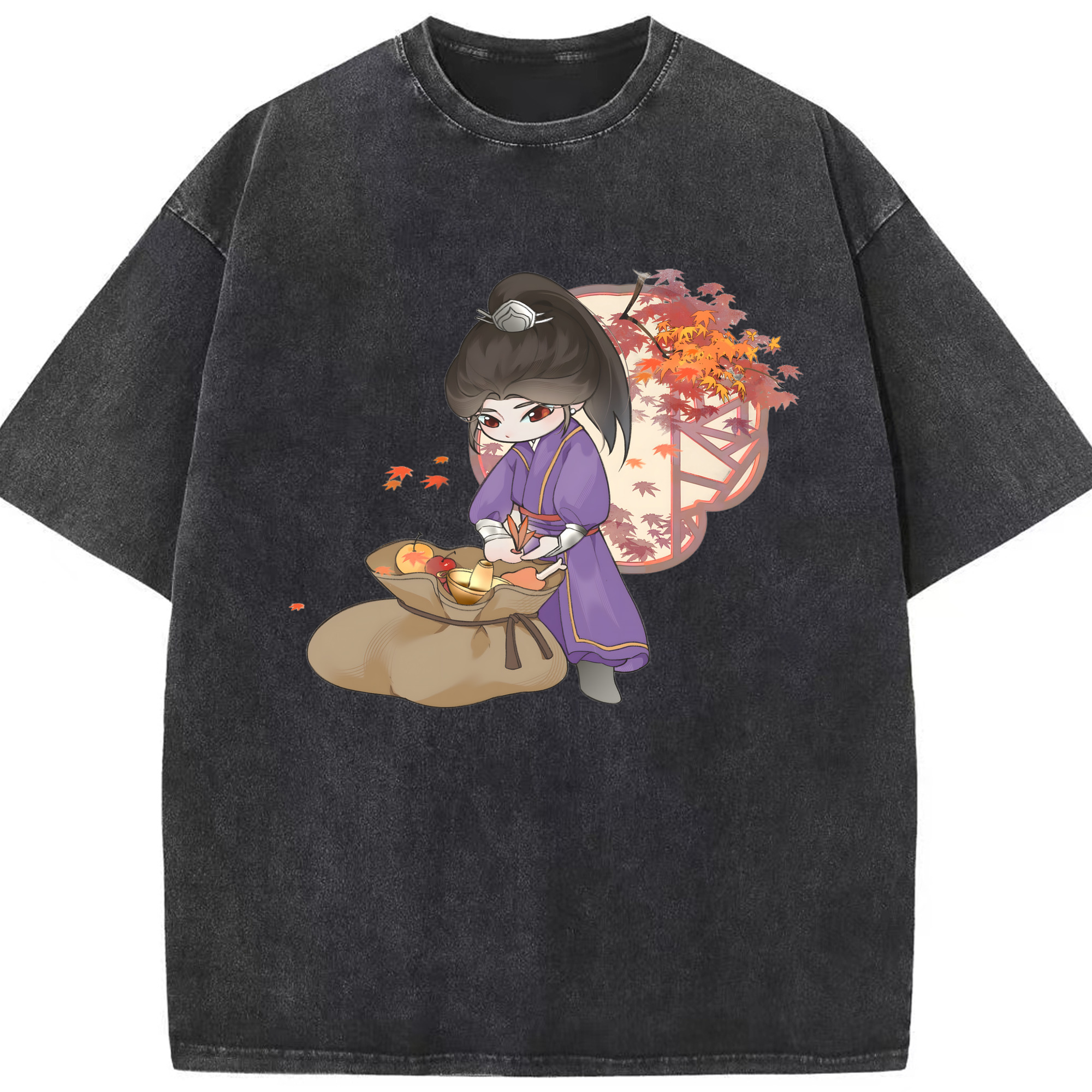 （画像用） Ne Zha 2 ナタ 魔童の大暴れ 綿100% ヴィンテージ風 半袖Tシャツ（フロントプリント）