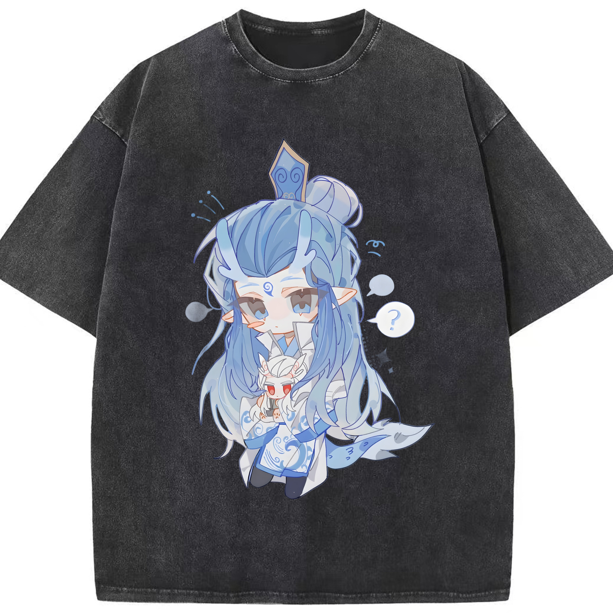 （画像用） Ne Zha 2 ナタ 魔童の大暴れ 綿100% ヴィンテージ風 半袖Tシャツ（フロントプリント）