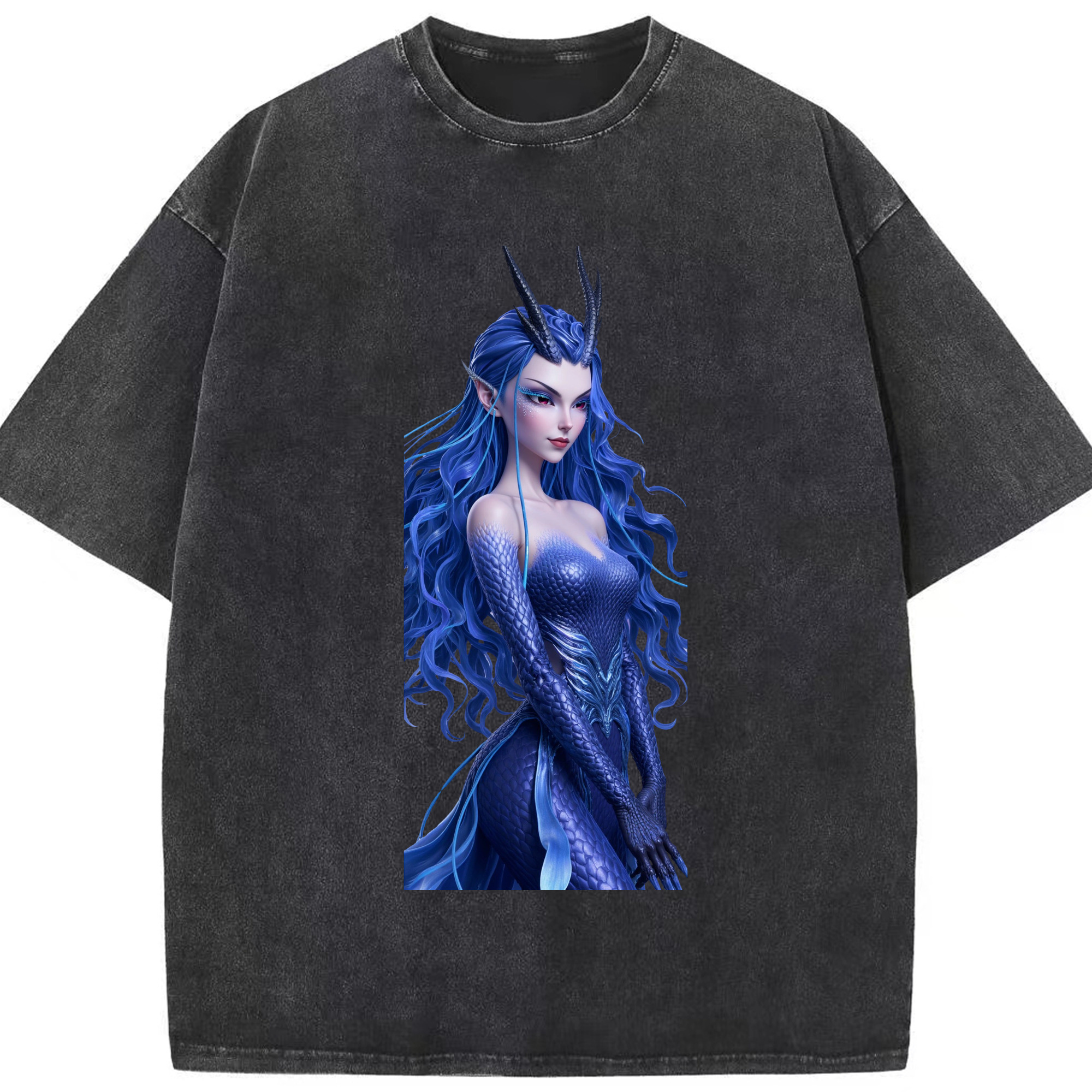 （画像用） Ne Zha 2 ナタ 魔童の大暴れ 綿100% ヴィンテージ風 半袖Tシャツ（フロントプリント）