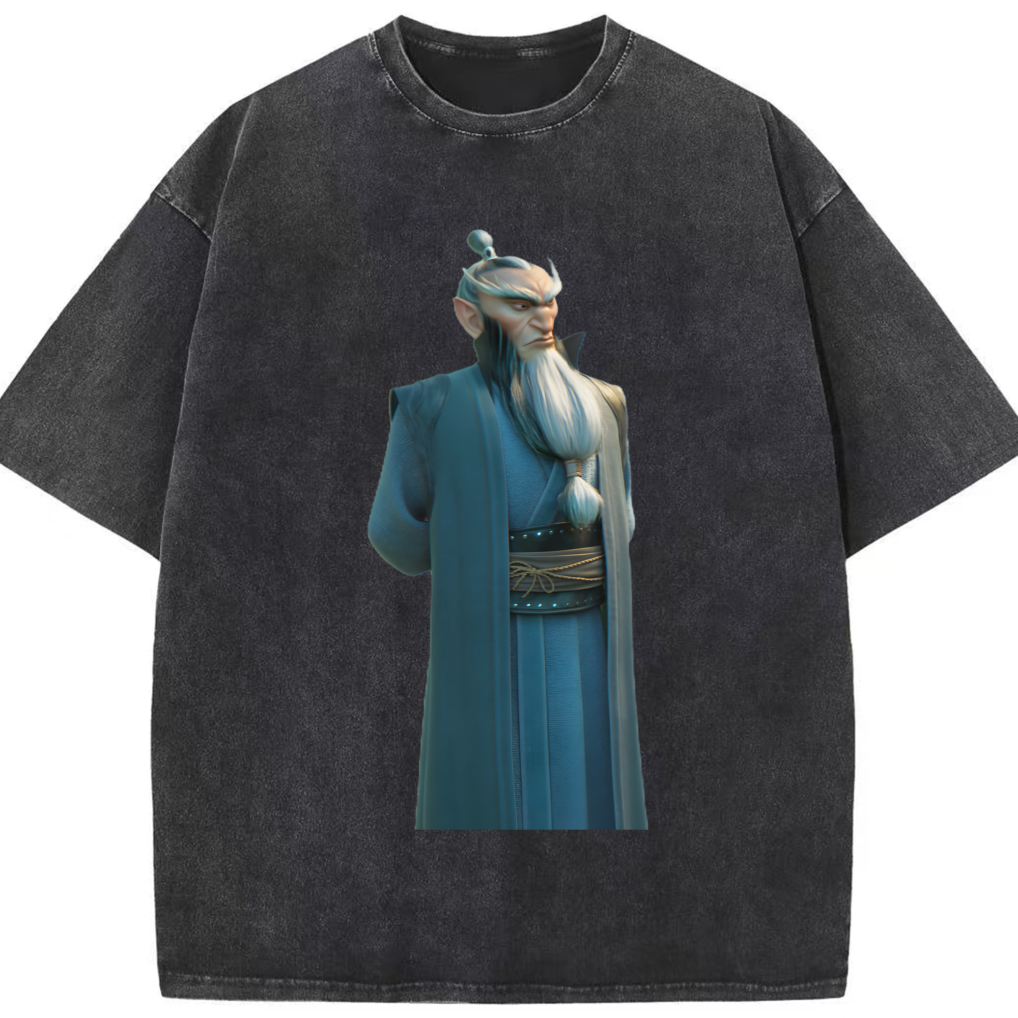 （画像用） Ne Zha 2 ナタ 魔童の大暴れ 綿100% ヴィンテージ風 半袖Tシャツ（フロントプリント）
