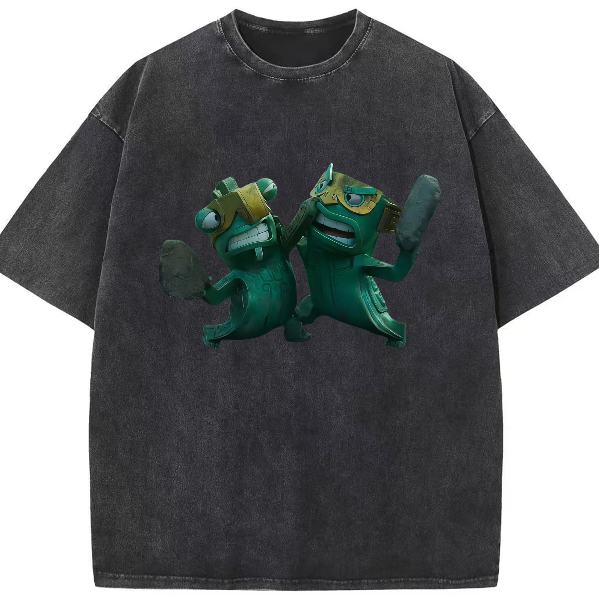 （画像用） Ne Zha 2 ナタ 魔童の大暴れ 綿100% ヴィンテージ風 半袖Tシャツ（フロントプリント）