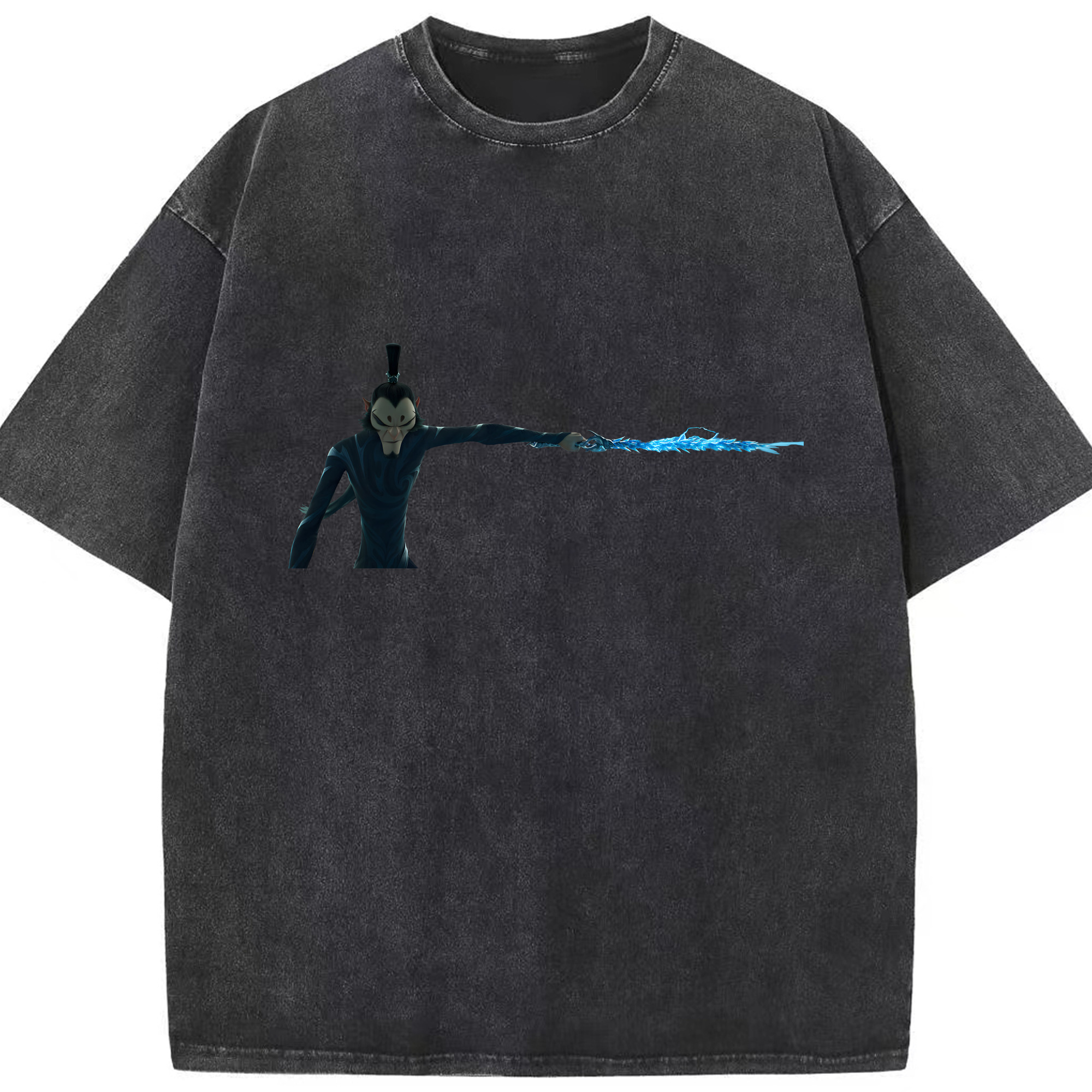 （画像用） Ne Zha 2 ナタ 魔童の大暴れ 綿100% ヴィンテージ風 半袖Tシャツ（フロントプリント）