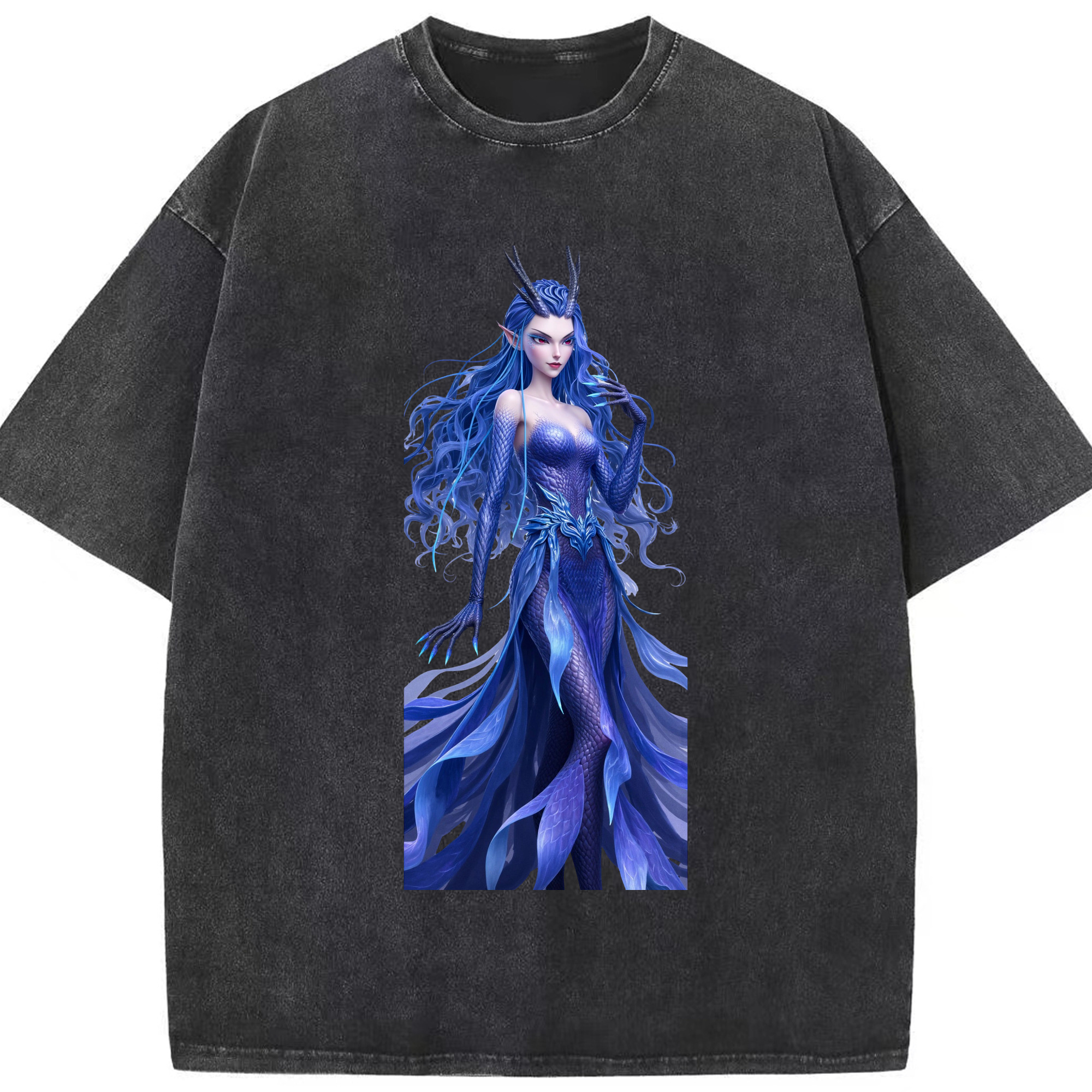 （画像用） Ne Zha 2 ナタ 魔童の大暴れ 綿100% ヴィンテージ風 半袖Tシャツ（フロントプリント）