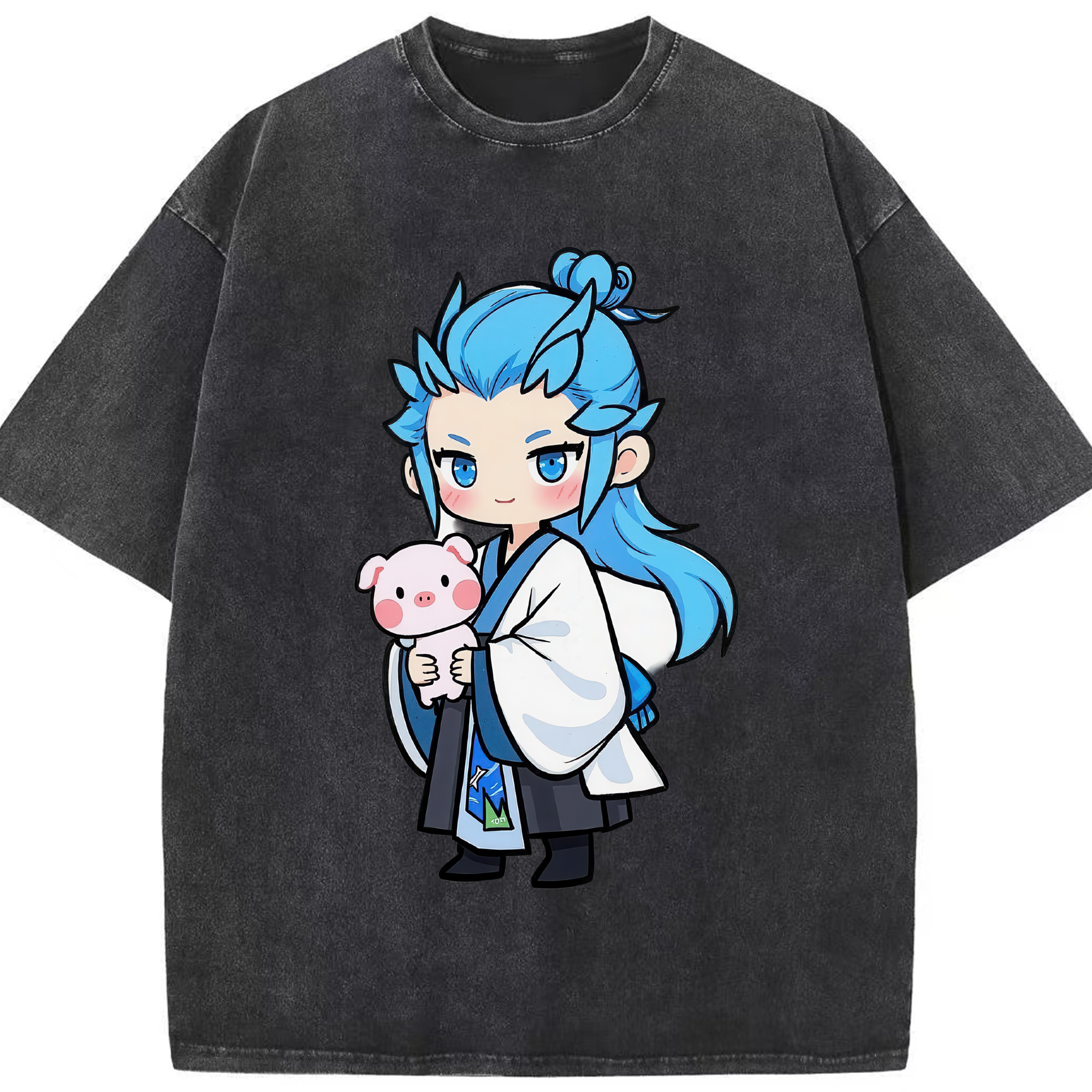 （画像用） Ne Zha 2 ナタ 魔童の大暴れ 綿100% ヴィンテージ風 半袖Tシャツ（フロントプリント）