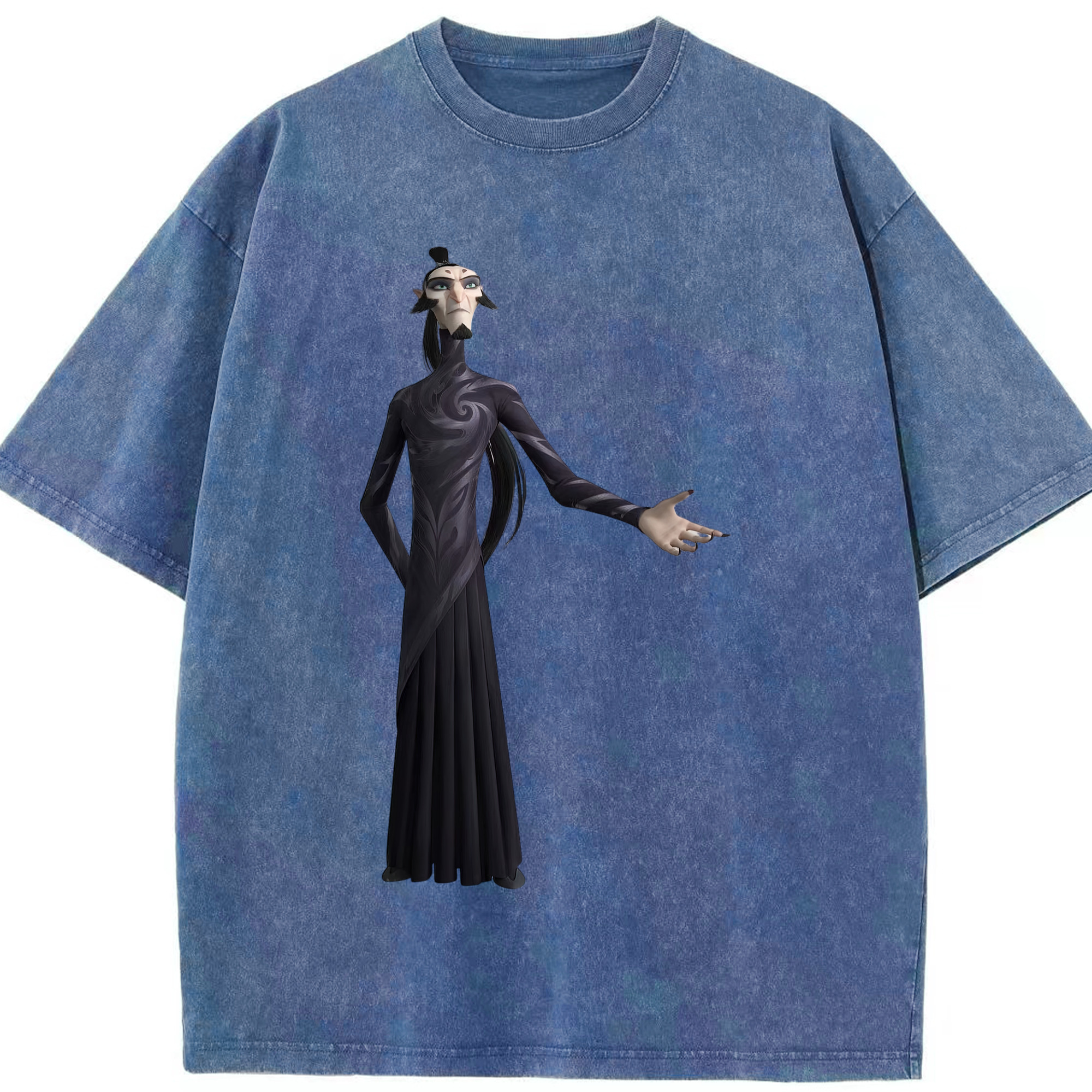 （画像用） Ne Zha 2 ナタ 魔童の大暴れ 綿100% ヴィンテージ風 半袖Tシャツ（フロントプリント）