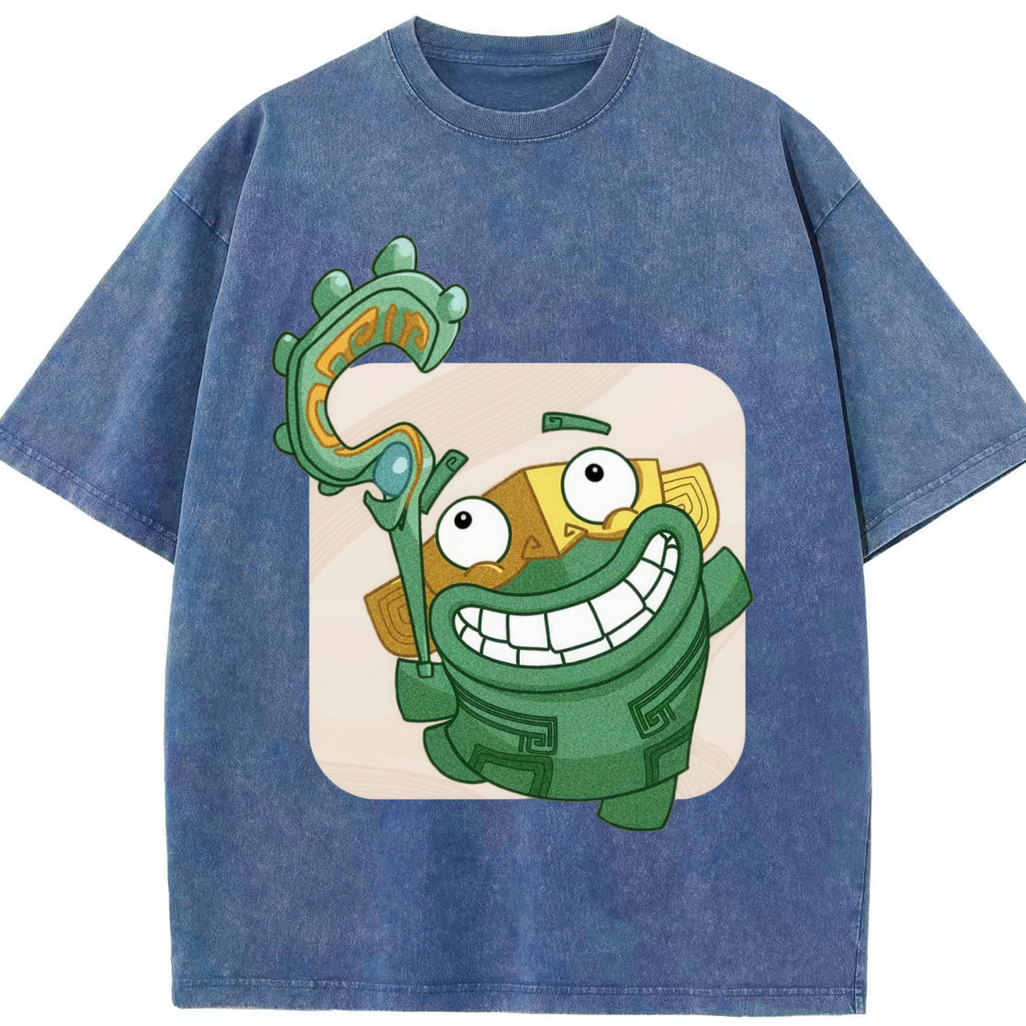 （画像用） Ne Zha 2 ナタ 魔童の大暴れ 綿100% ヴィンテージ風 半袖Tシャツ（フロントプリント）