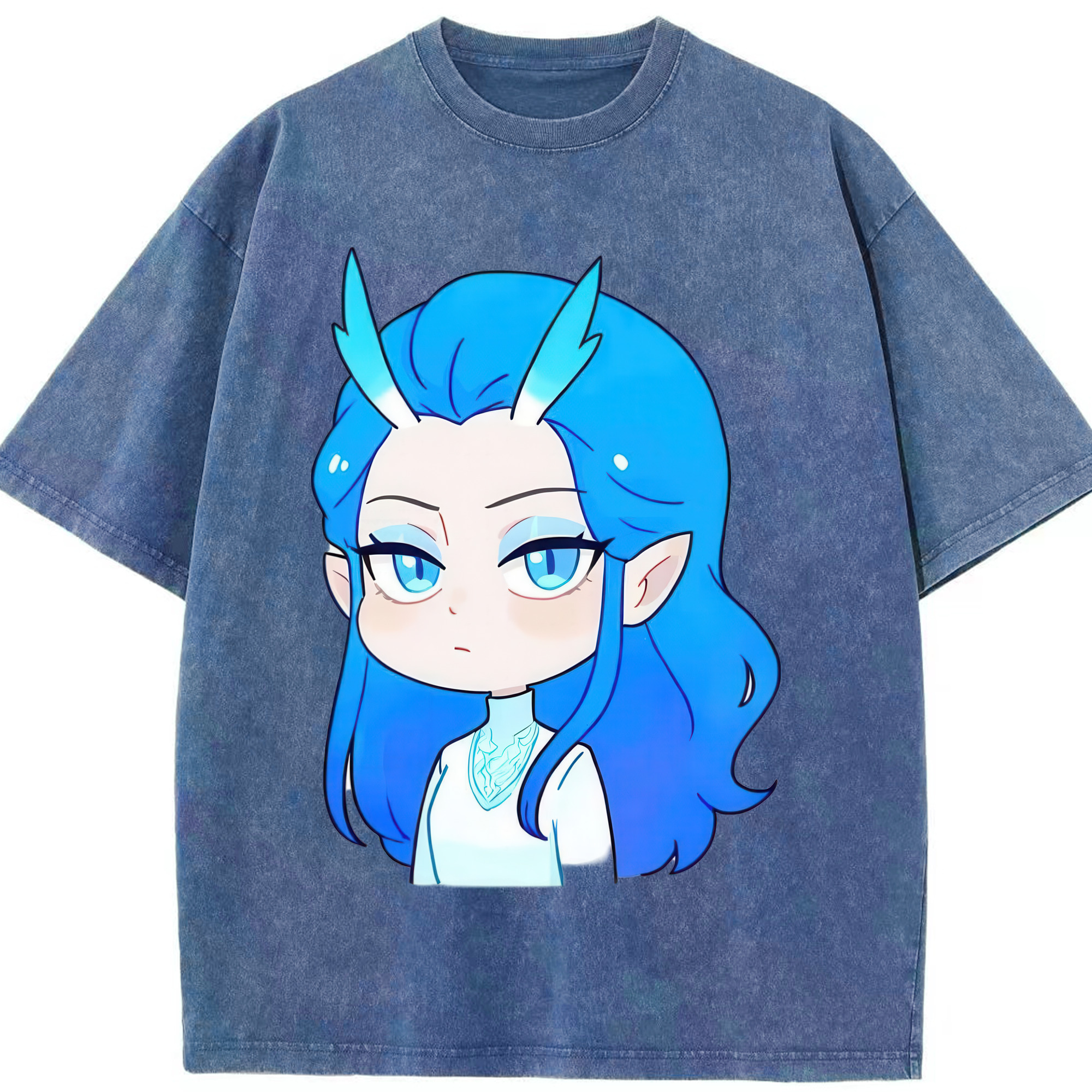 （画像用） Ne Zha 2 ナタ 魔童の大暴れ 綿100% ヴィンテージ風 半袖Tシャツ（フロントプリント）
