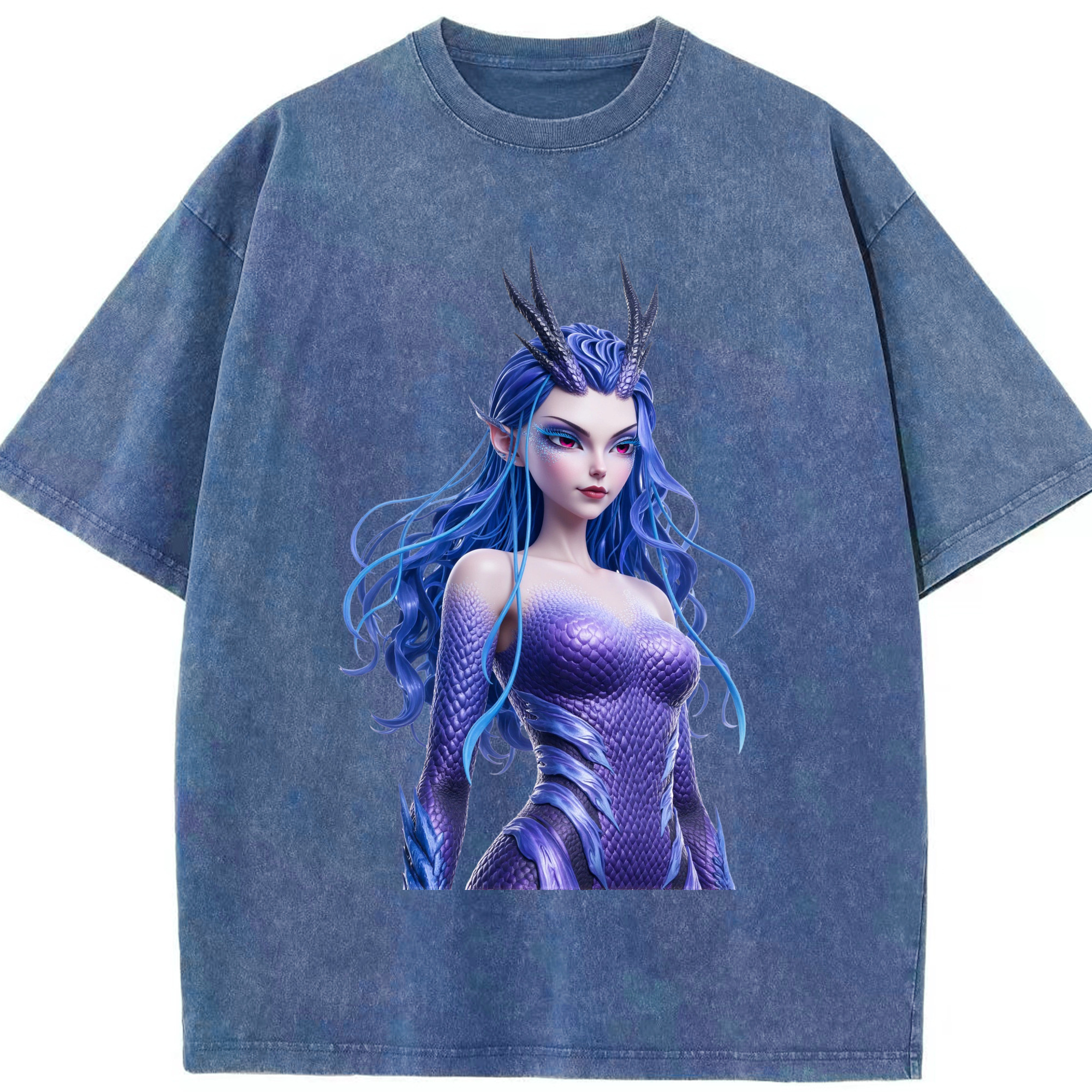 （画像用） Ne Zha 2 ナタ 魔童の大暴れ 綿100% ヴィンテージ風 半袖Tシャツ（フロントプリント）
