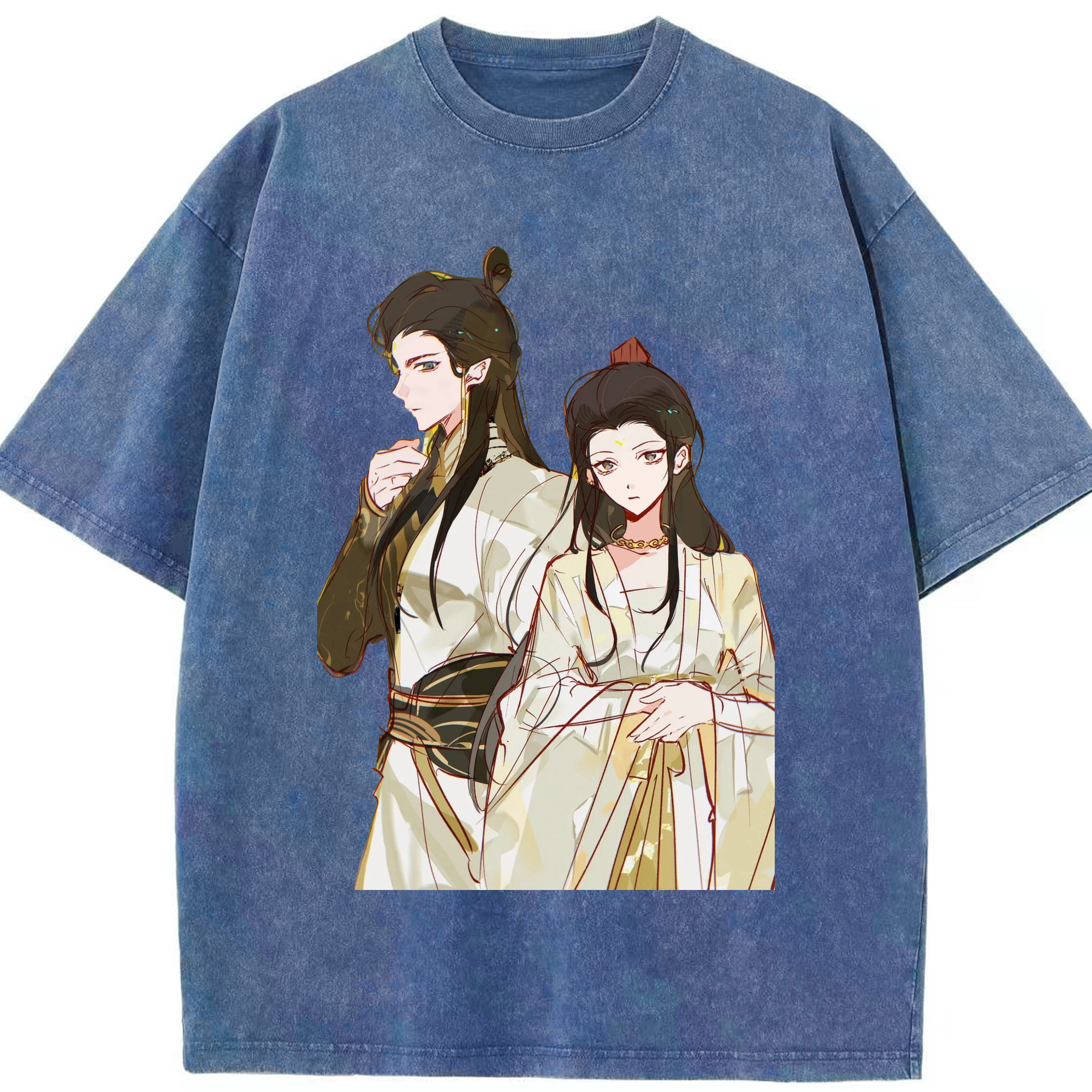 （画像用） Ne Zha 2 ナタ 魔童の大暴れ 綿100% ヴィンテージ風 半袖Tシャツ（フロントプリント）