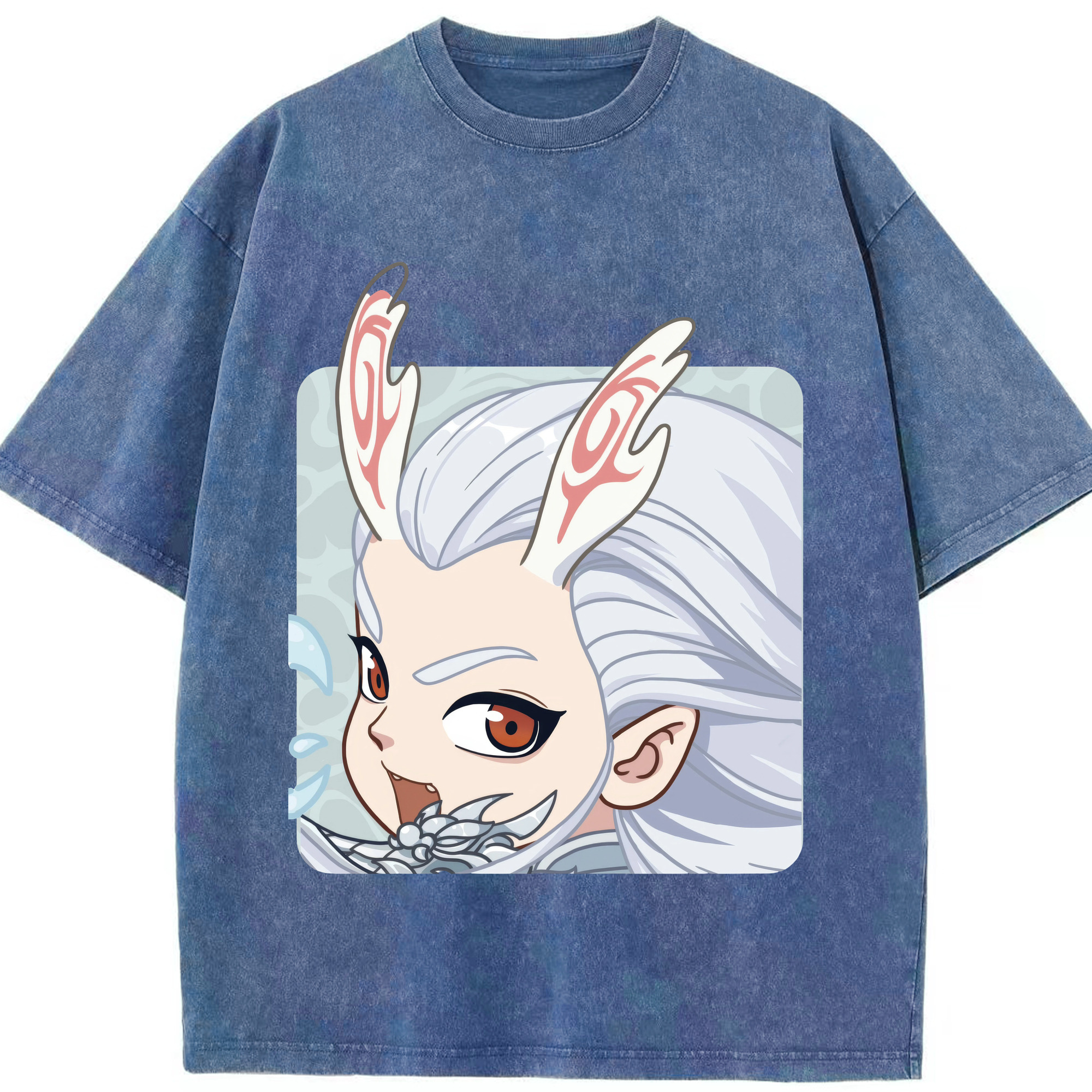 （画像用） Ne Zha 2 ナタ 魔童の大暴れ 綿100% ヴィンテージ風 半袖Tシャツ（フロントプリント）