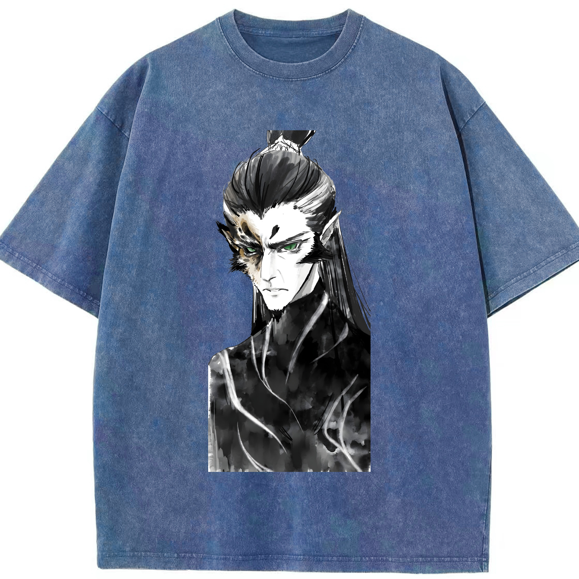 （画像用） Ne Zha 2 ナタ 魔童の大暴れ 綿100% ヴィンテージ風 半袖Tシャツ（フロントプリント）