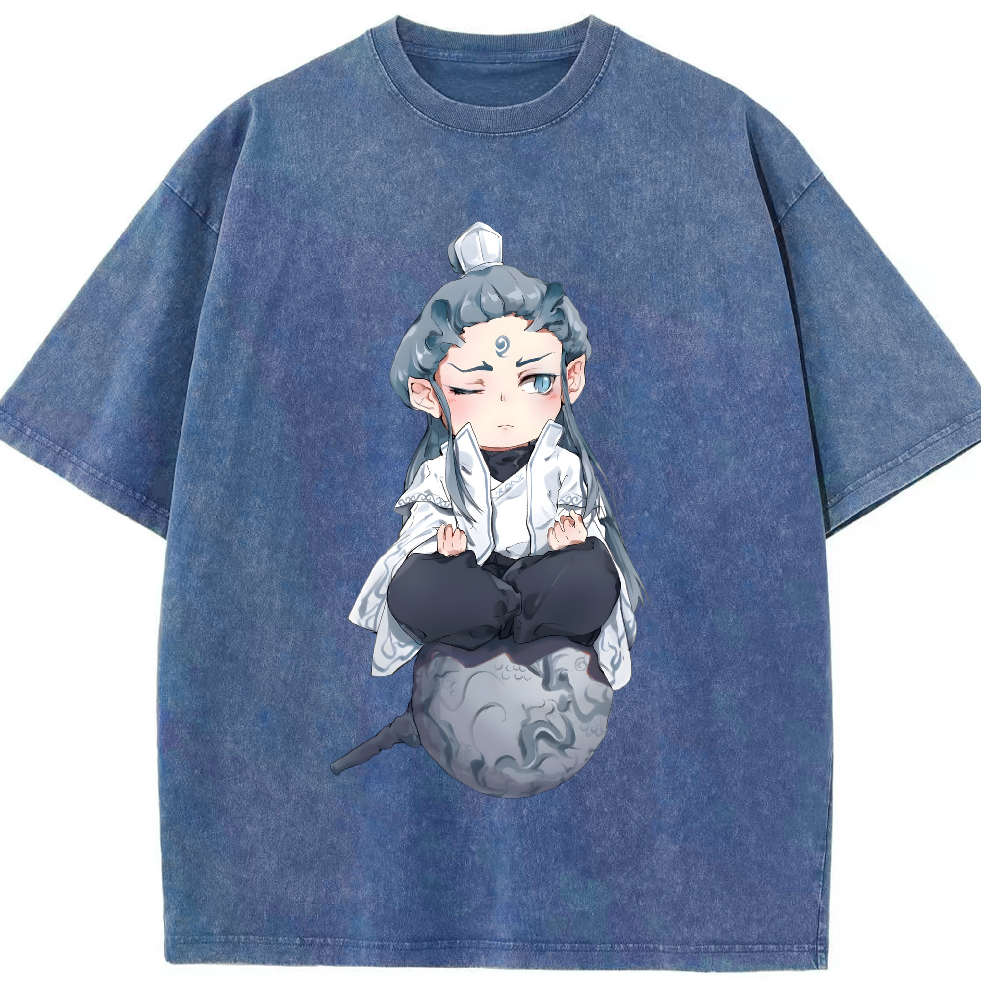 （画像用） Ne Zha 2 ナタ 魔童の大暴れ 綿100% ヴィンテージ風 半袖Tシャツ（フロントプリント）