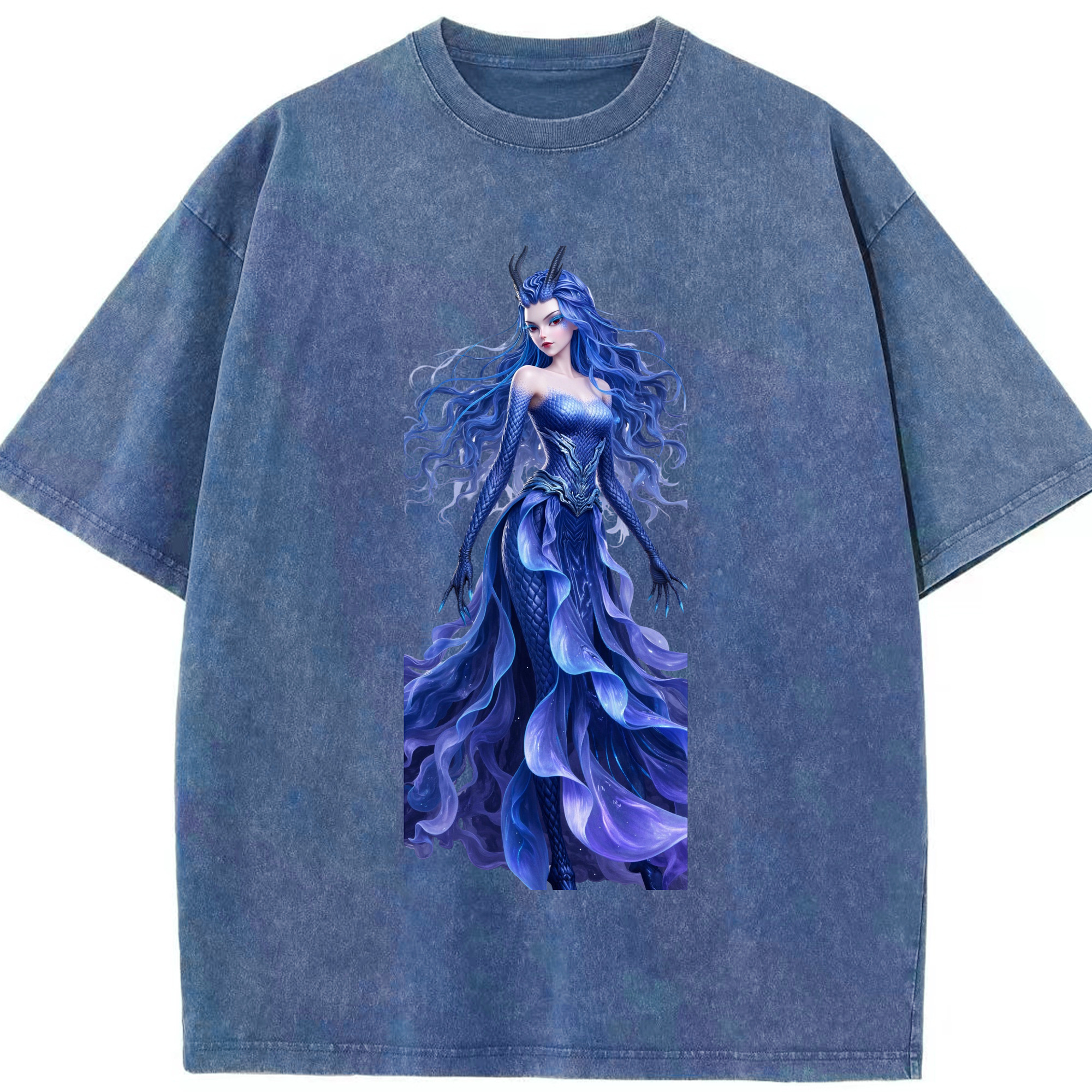 （画像用） Ne Zha 2 ナタ 魔童の大暴れ 綿100% ヴィンテージ風 半袖Tシャツ（フロントプリント）