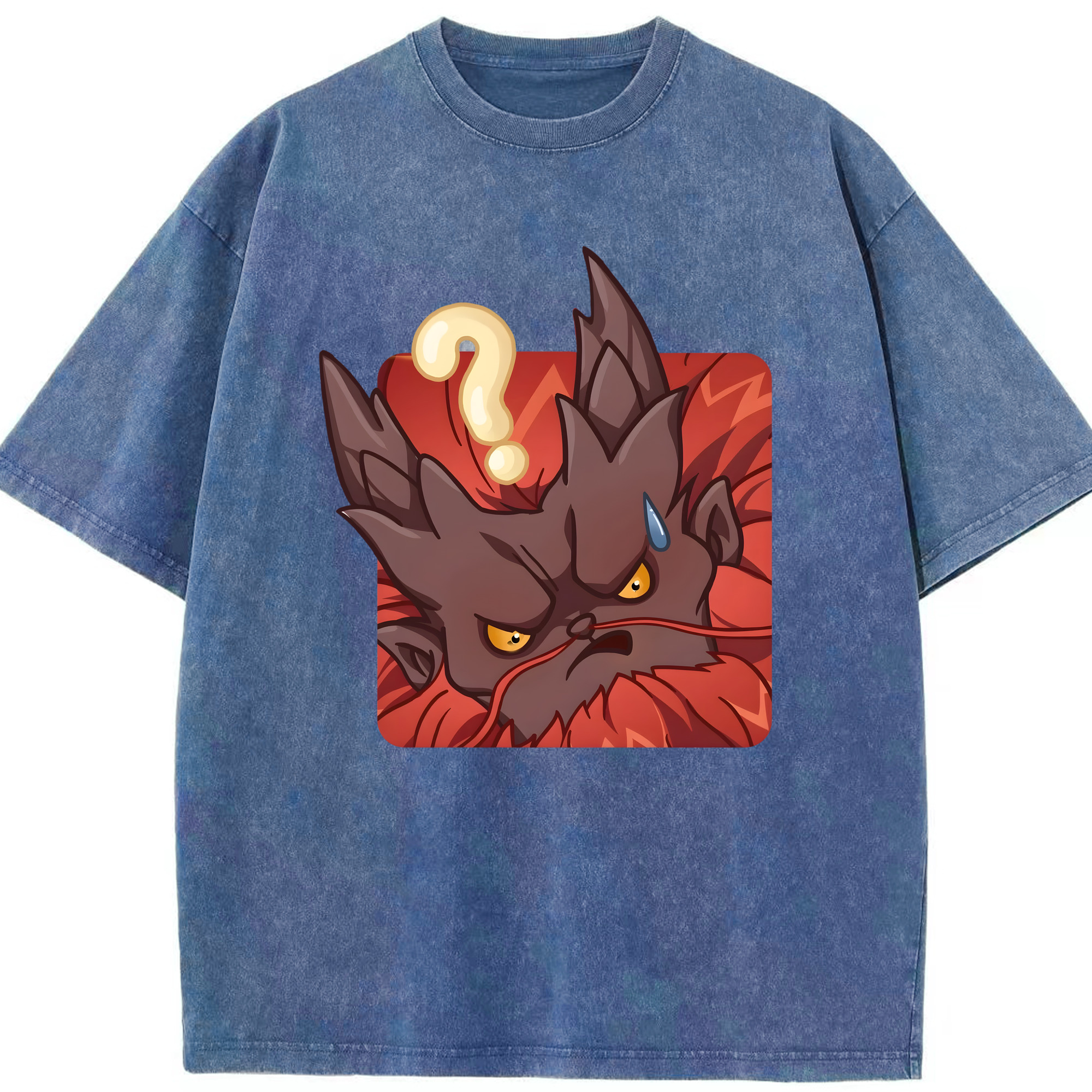 （画像用） Ne Zha 2 ナタ 魔童の大暴れ 綿100% ヴィンテージ風 半袖Tシャツ（フロントプリント）
