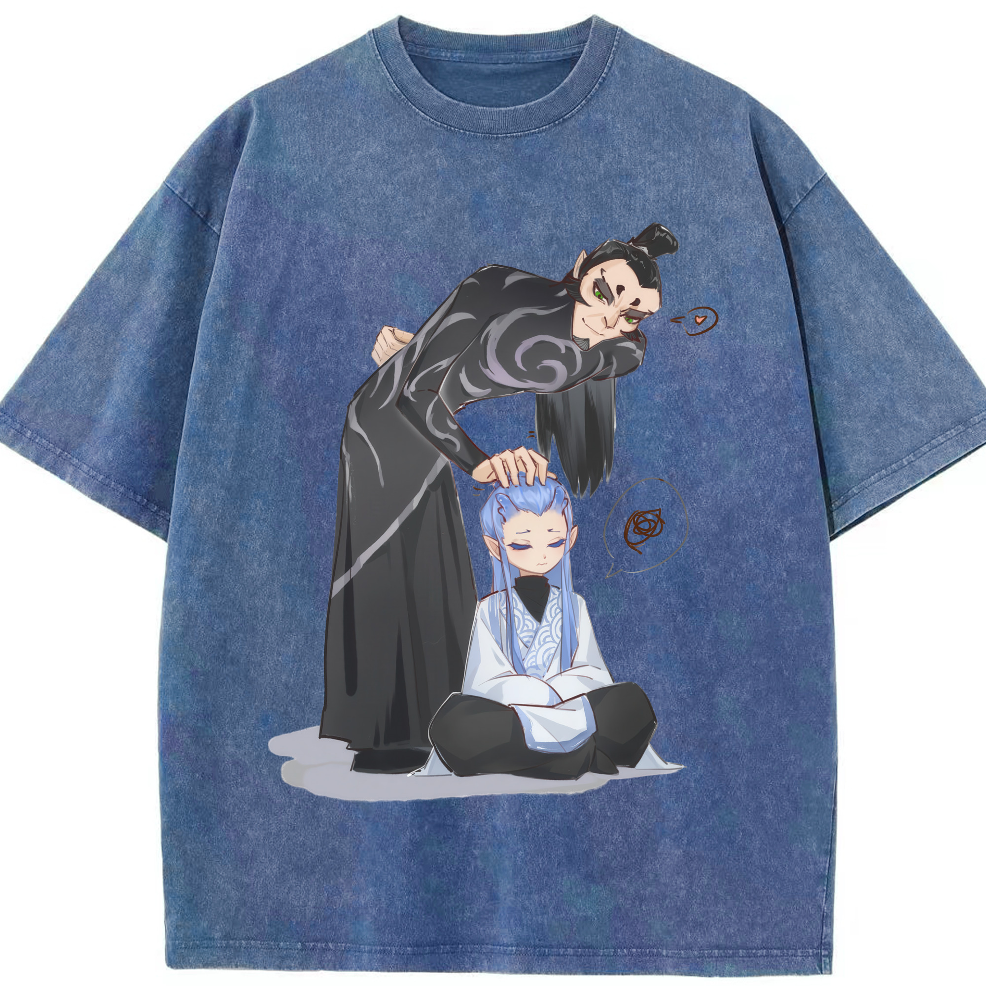 （画像用） Ne Zha 2 ナタ 魔童の大暴れ 綿100% ヴィンテージ風 半袖Tシャツ（フロントプリント）