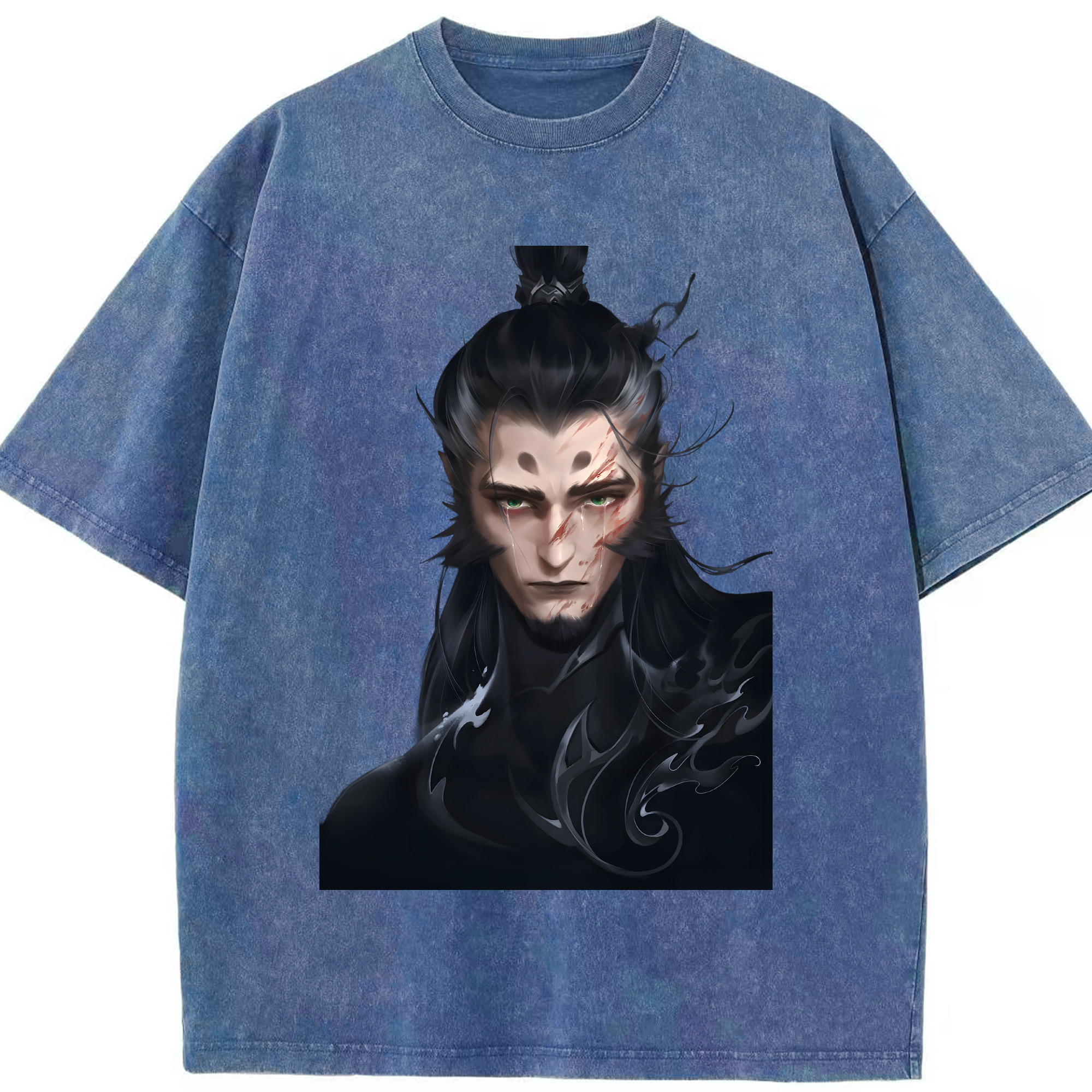 （画像用） Ne Zha 2 ナタ 魔童の大暴れ 綿100% ヴィンテージ風 半袖Tシャツ（フロントプリント）