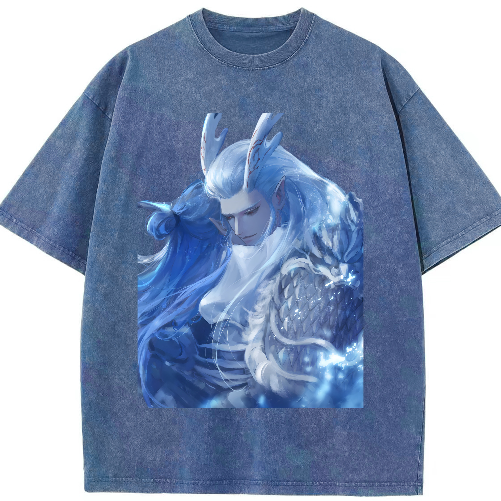 （画像用） Ne Zha 2 ナタ 魔童の大暴れ 綿100% ヴィンテージ風 半袖Tシャツ（フロントプリント）