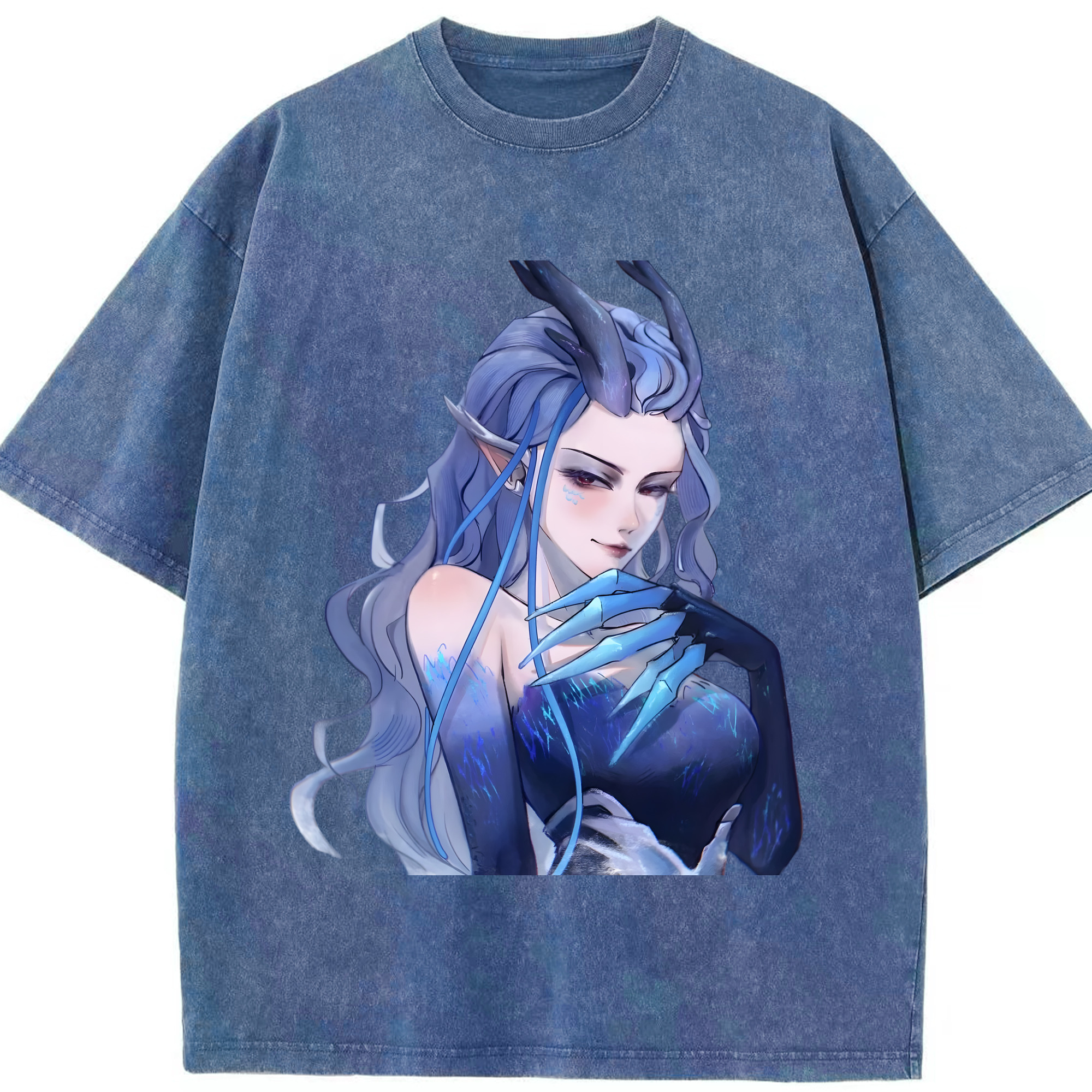 （画像用） Ne Zha 2 ナタ 魔童の大暴れ 綿100% ヴィンテージ風 半袖Tシャツ（フロントプリント）