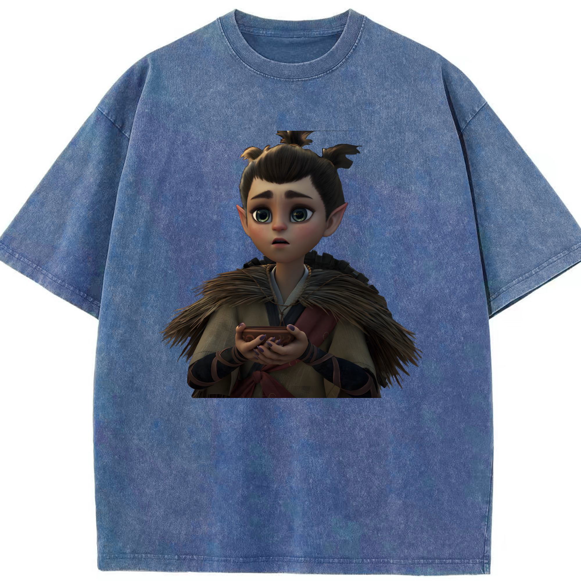 （画像用） Ne Zha 2 ナタ 魔童の大暴れ 綿100% ヴィンテージ風 半袖Tシャツ（フロントプリント）