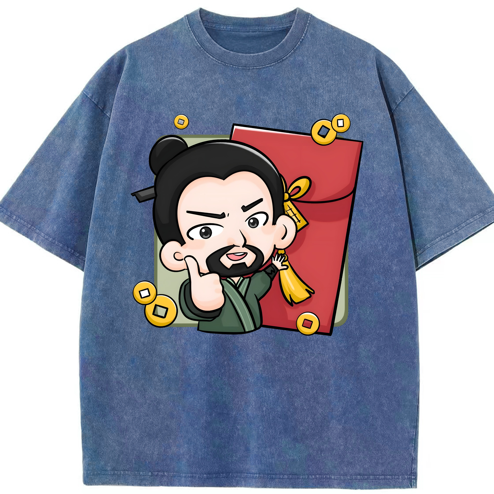 （画像用） Ne Zha 2 ナタ 魔童の大暴れ 綿100% ヴィンテージ風 半袖Tシャツ（フロントプリント）