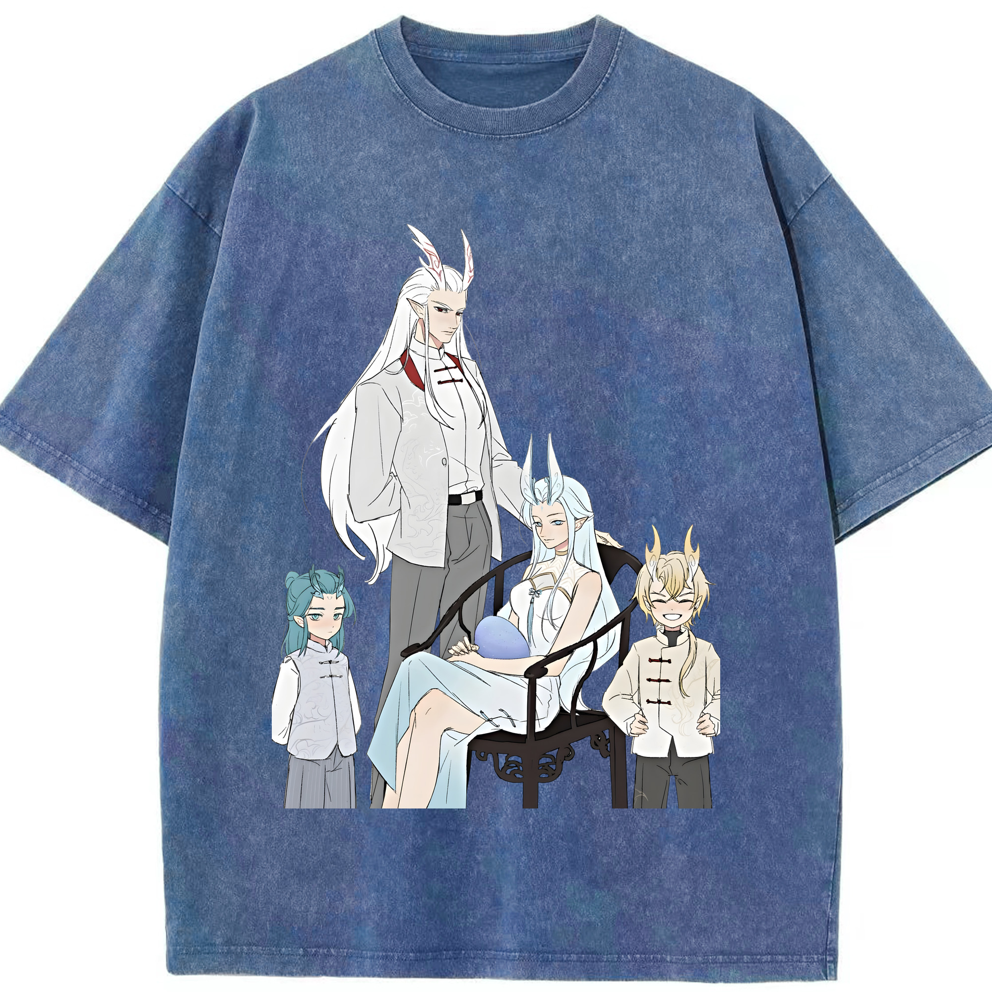 （画像用） Ne Zha 2 ナタ 魔童の大暴れ 綿100% ヴィンテージ風 半袖Tシャツ（フロントプリント）