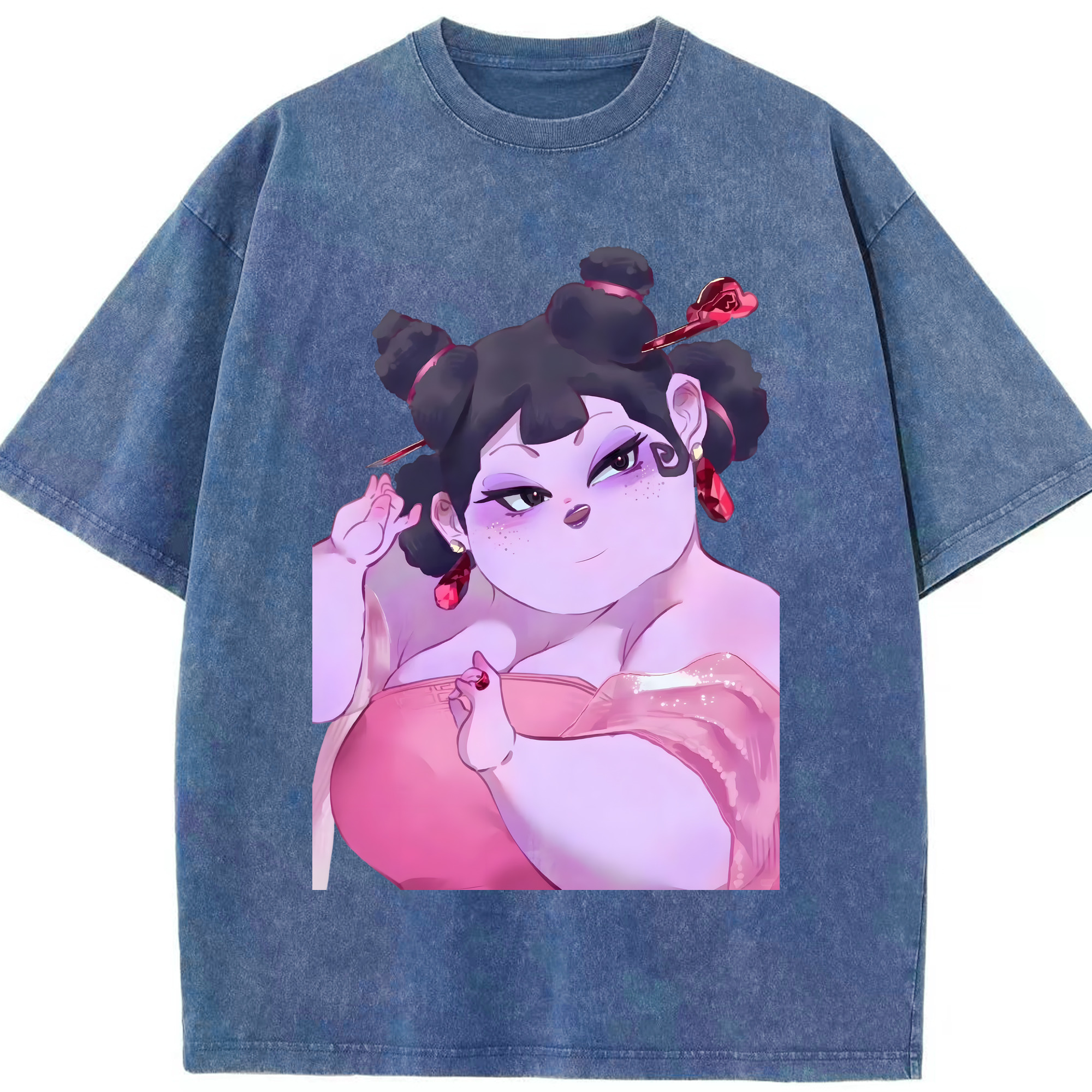 （画像用） Ne Zha 2 ナタ 魔童の大暴れ 綿100% ヴィンテージ風 半袖Tシャツ（フロントプリント）