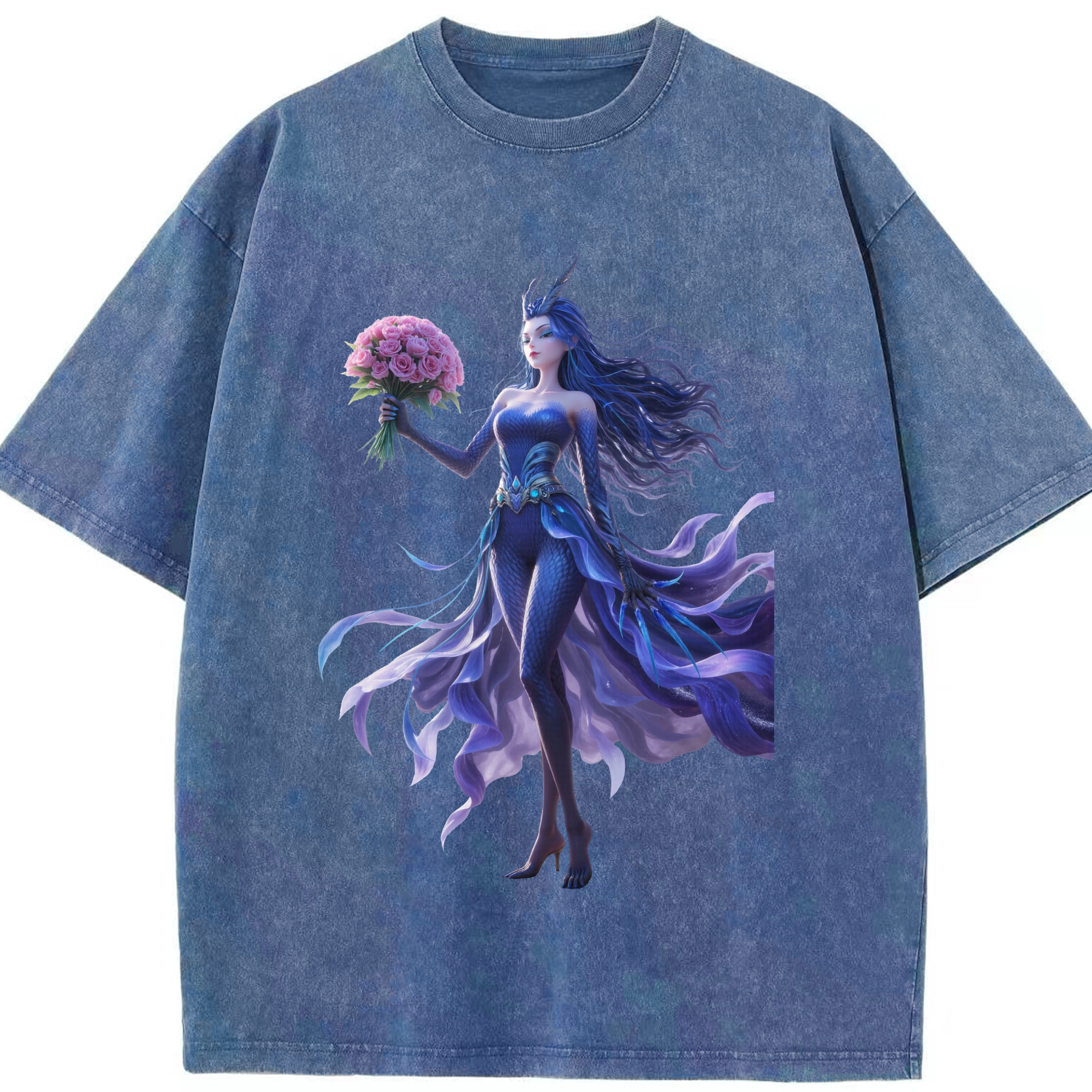 （画像用） Ne Zha 2 ナタ 魔童の大暴れ 綿100% ヴィンテージ風 半袖Tシャツ（フロントプリント）
