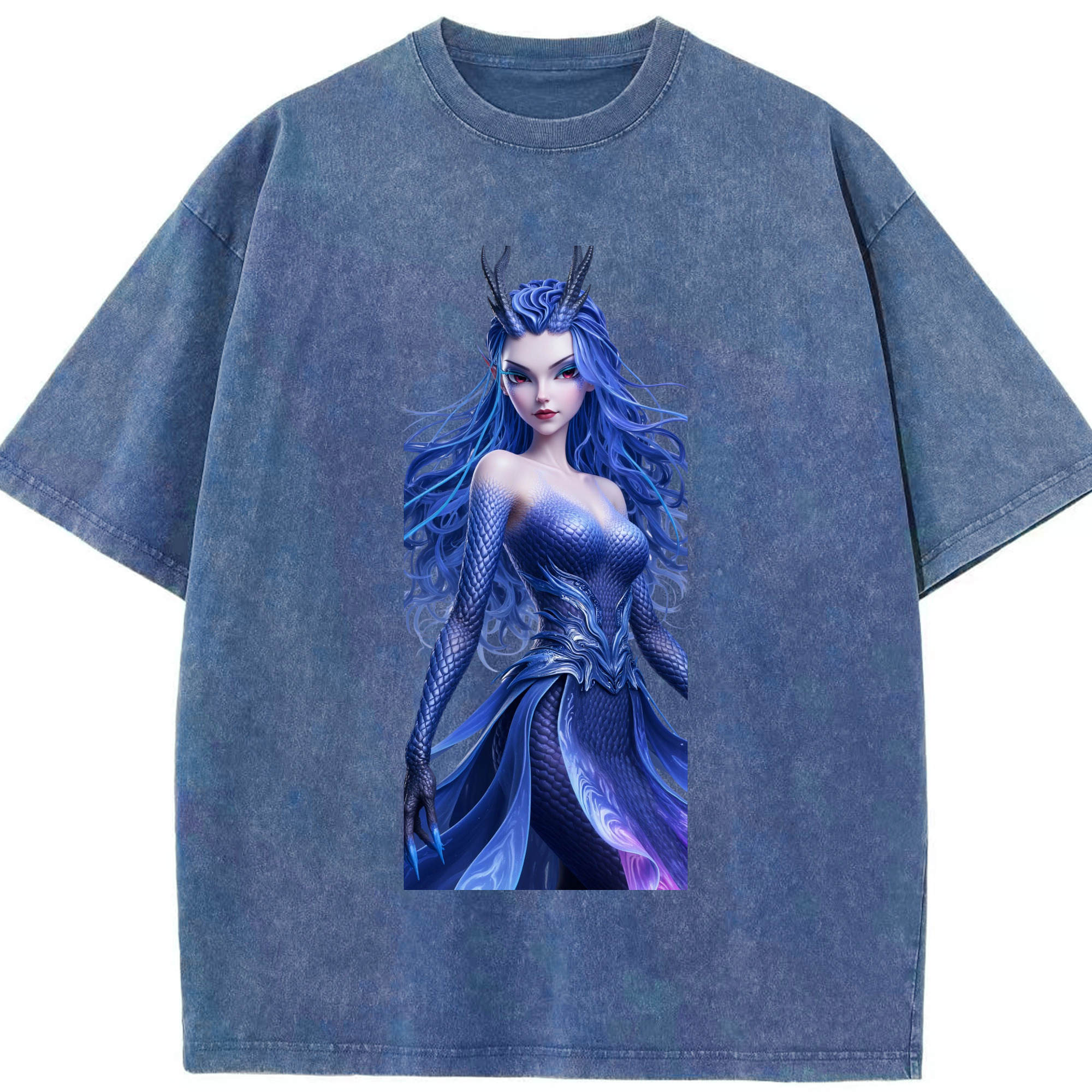 （画像用） Ne Zha 2 ナタ 魔童の大暴れ 綿100% ヴィンテージ風 半袖Tシャツ（フロントプリント）