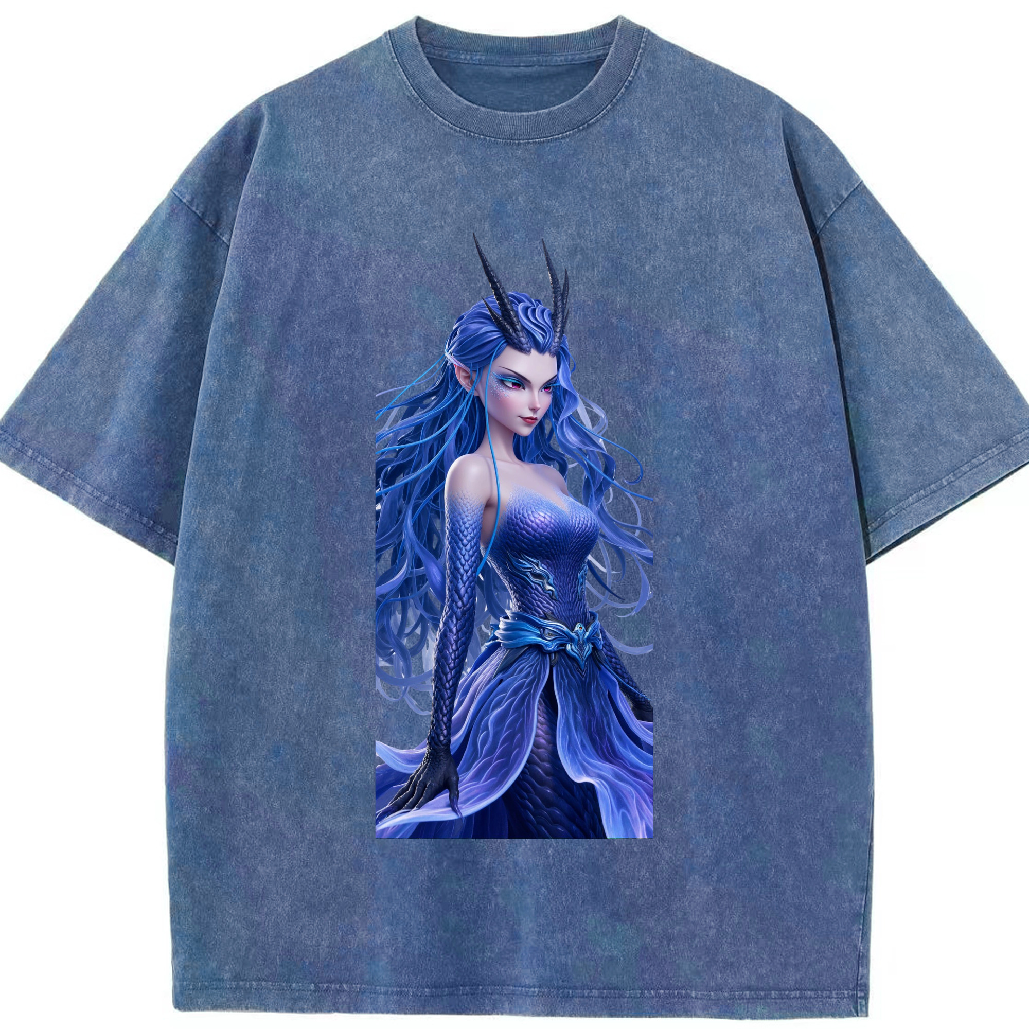 （画像用） Ne Zha 2 ナタ 魔童の大暴れ 綿100% ヴィンテージ風 半袖Tシャツ（フロントプリント）