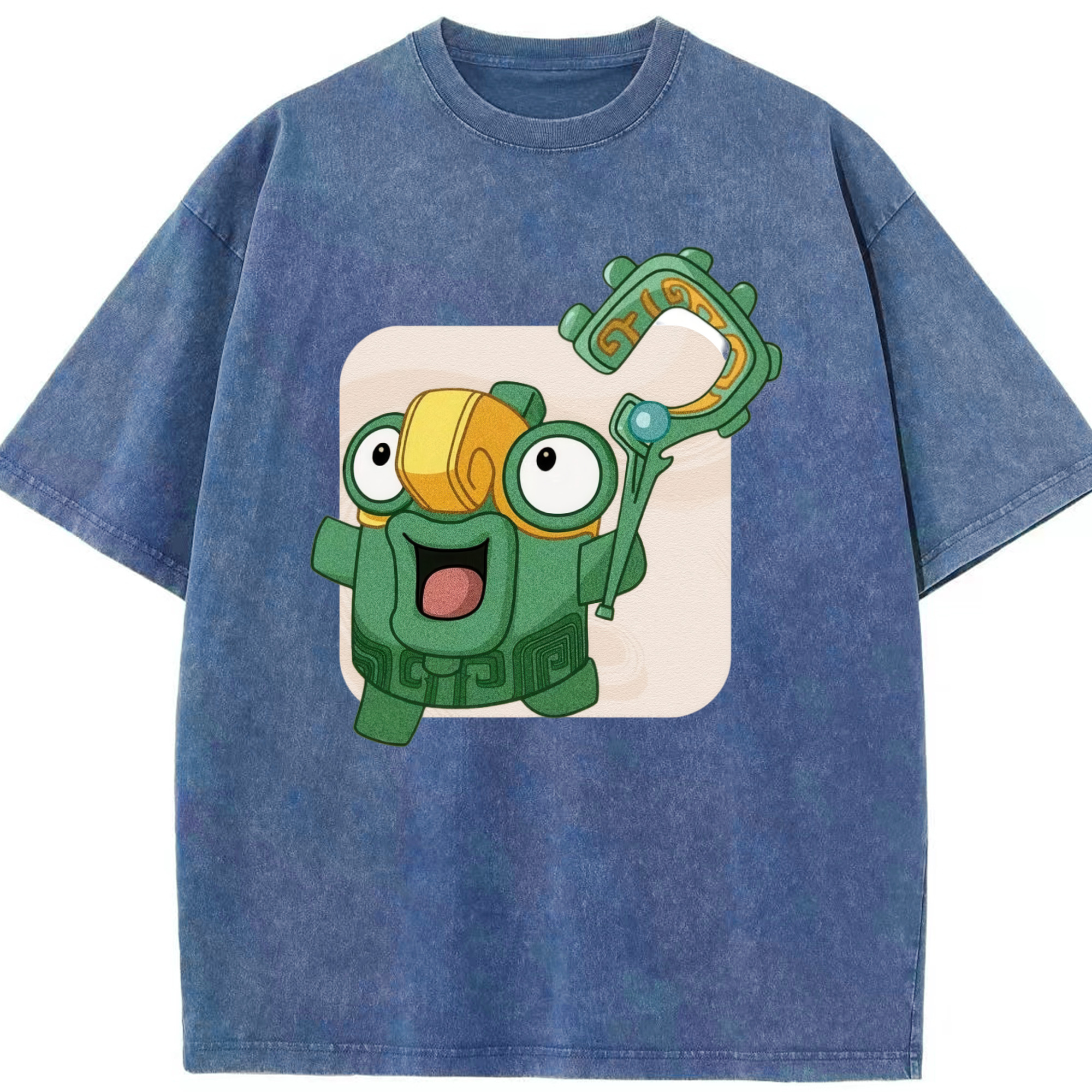 （画像用） Ne Zha 2 ナタ 魔童の大暴れ 綿100% ヴィンテージ風 半袖Tシャツ（フロントプリント）