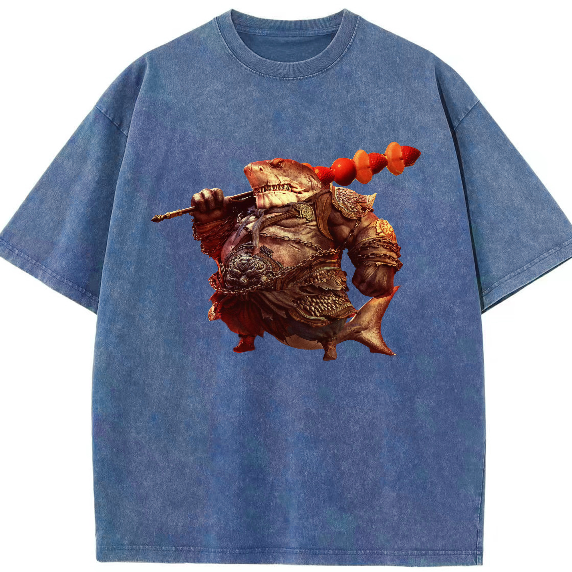 （画像用） Ne Zha 2 ナタ 魔童の大暴れ 綿100% ヴィンテージ風 半袖Tシャツ（フロントプリント）
