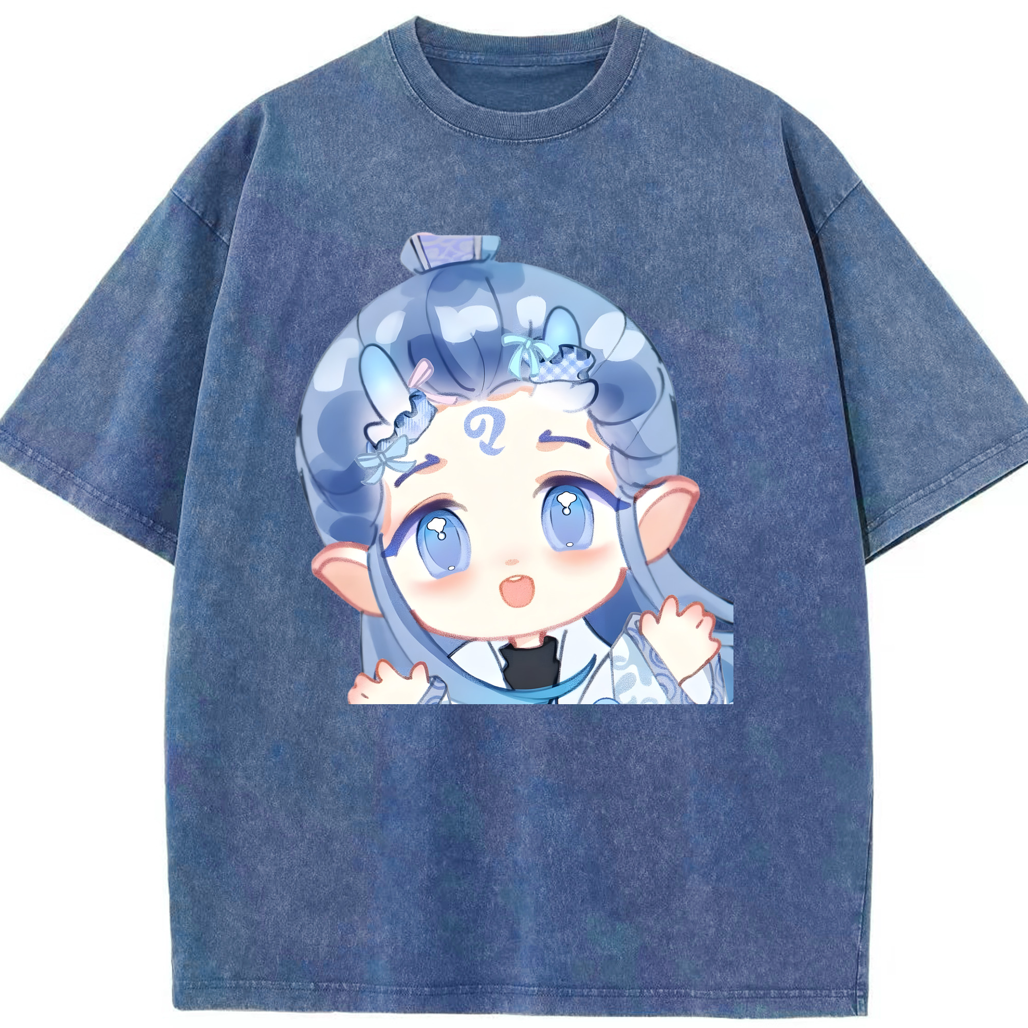 （画像用） Ne Zha 2 ナタ 魔童の大暴れ 綿100% ヴィンテージ風 半袖Tシャツ（フロントプリント）