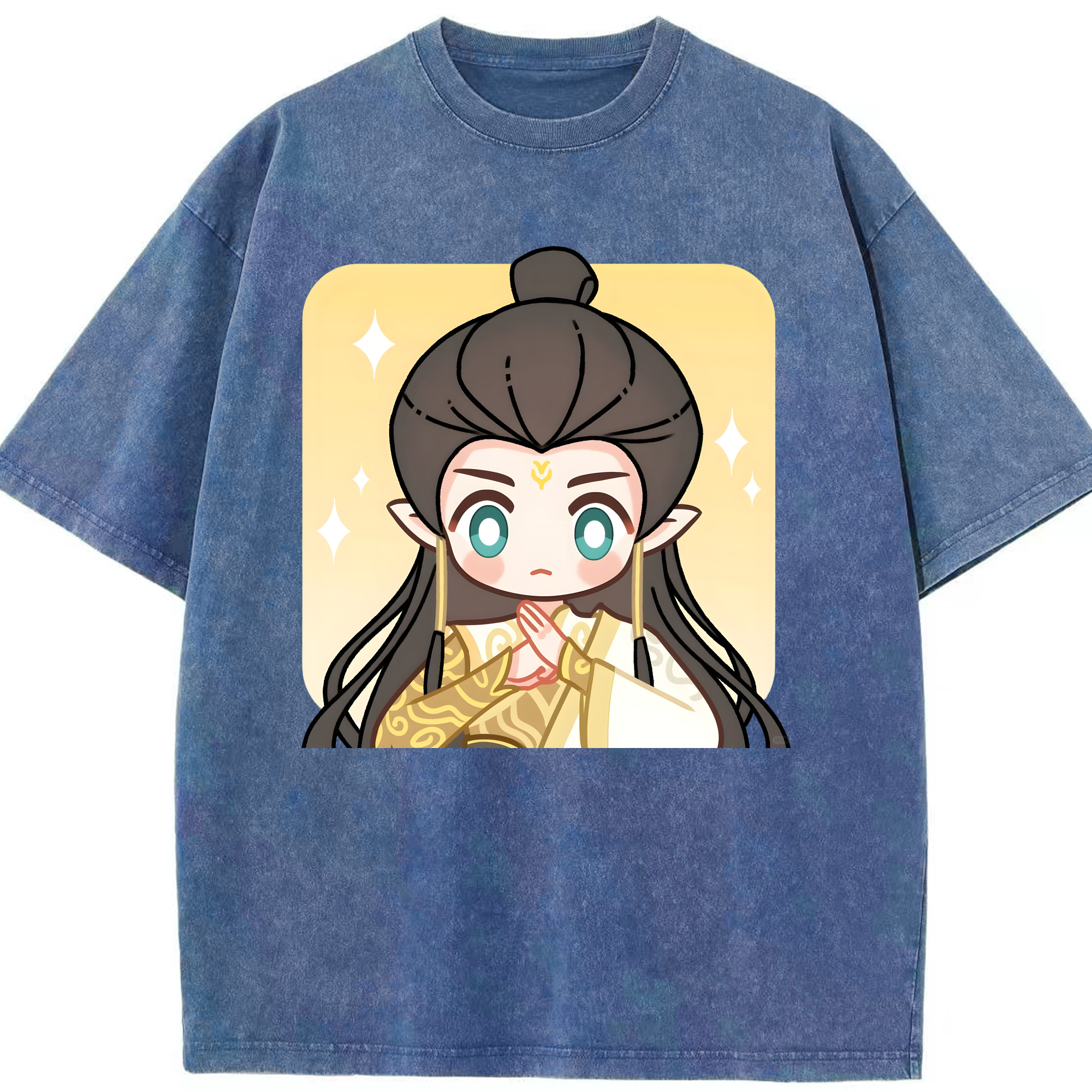 （画像用） Ne Zha 2 ナタ 魔童の大暴れ 綿100% ヴィンテージ風 半袖Tシャツ（フロントプリント）