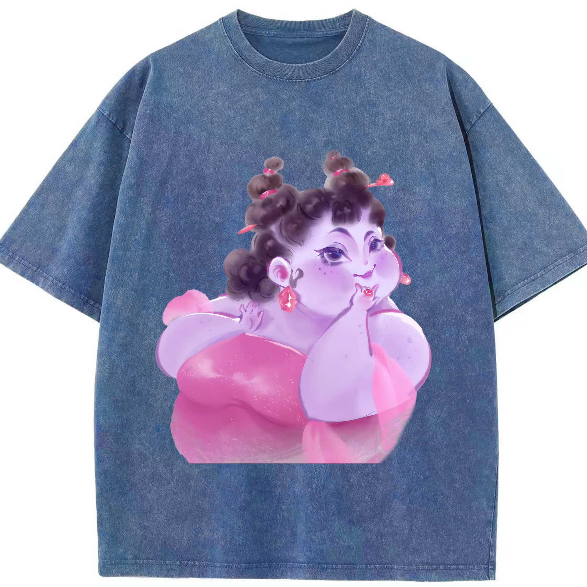 （画像用） Ne Zha 2 ナタ 魔童の大暴れ 綿100% ヴィンテージ風 半袖Tシャツ（フロントプリント）