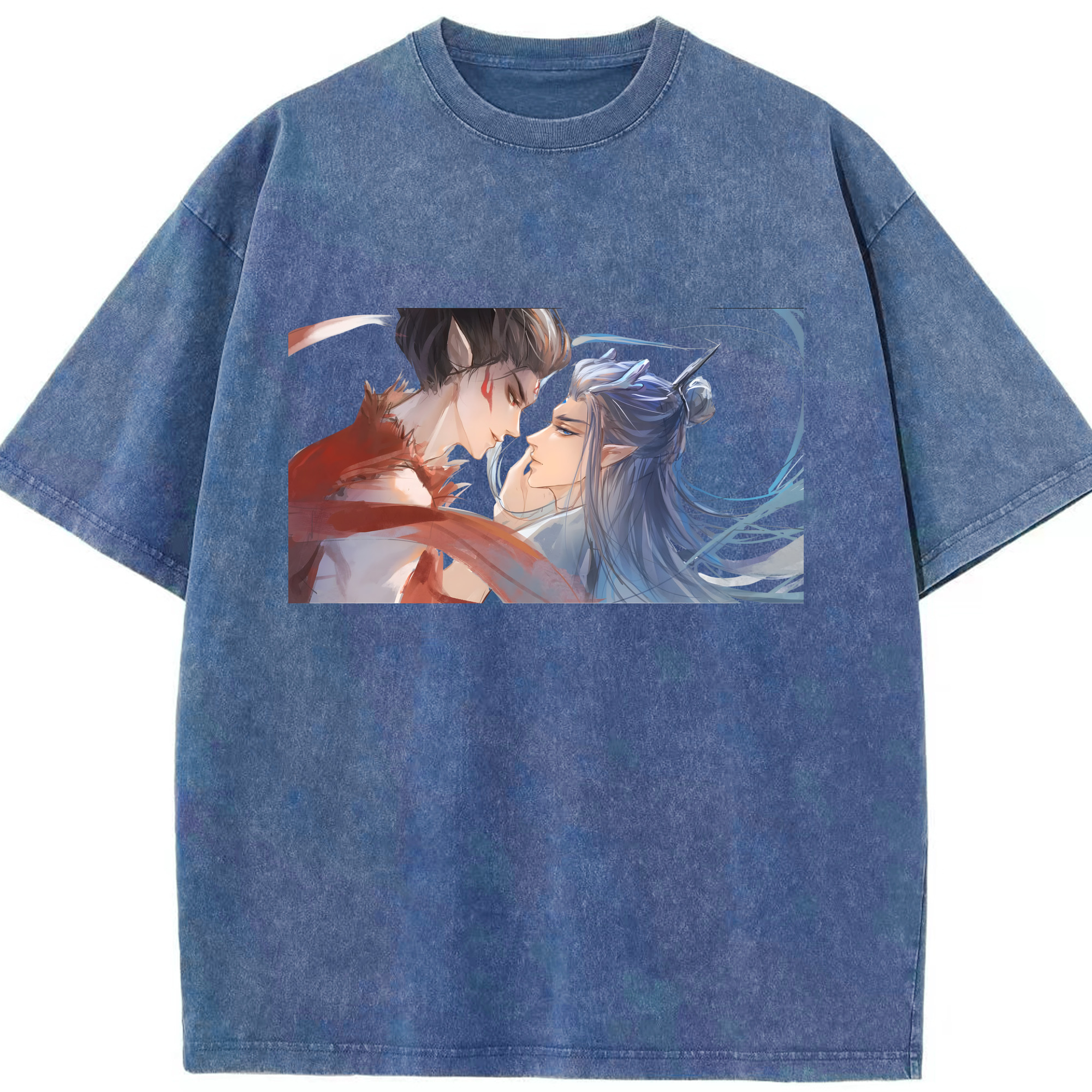 （画像用） Ne Zha 2 ナタ 魔童の大暴れ 綿100% ヴィンテージ風 半袖Tシャツ（フロントプリント）