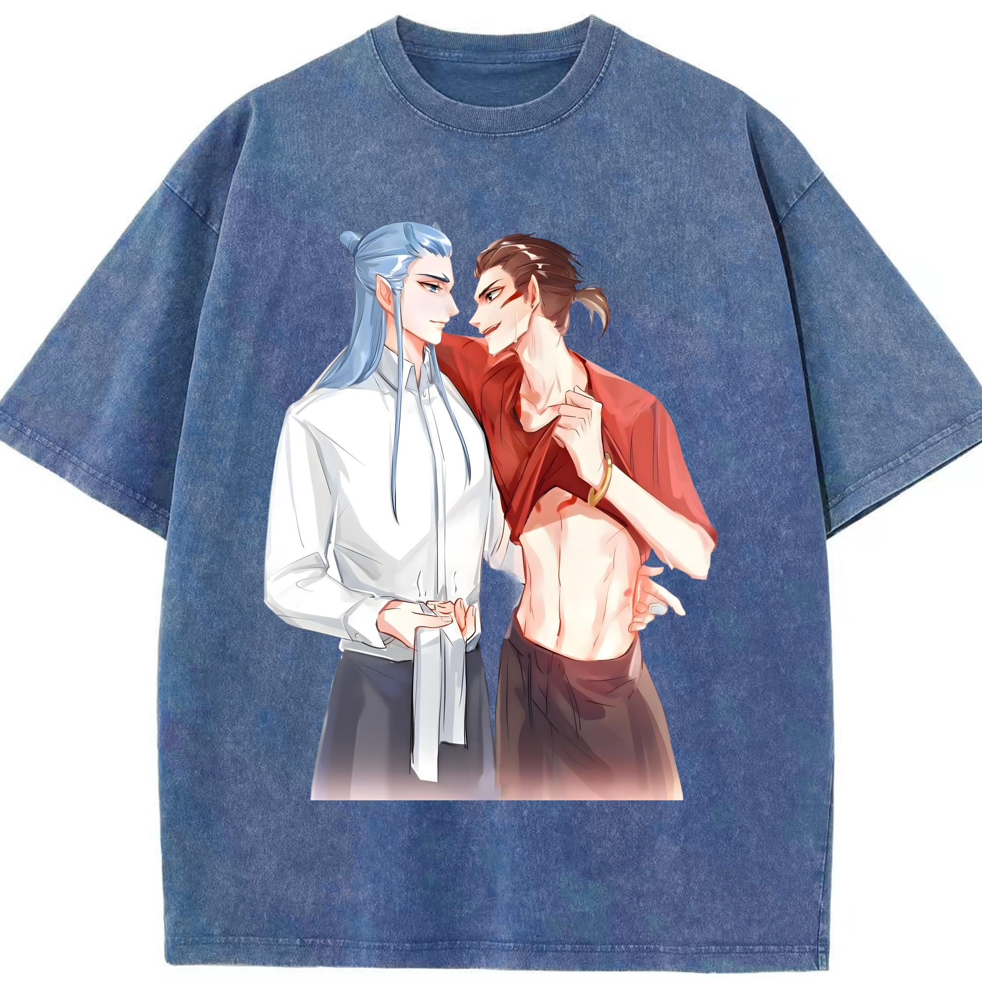 （画像用） Ne Zha 2 ナタ 魔童の大暴れ 綿100% ヴィンテージ風 半袖Tシャツ（フロントプリント）