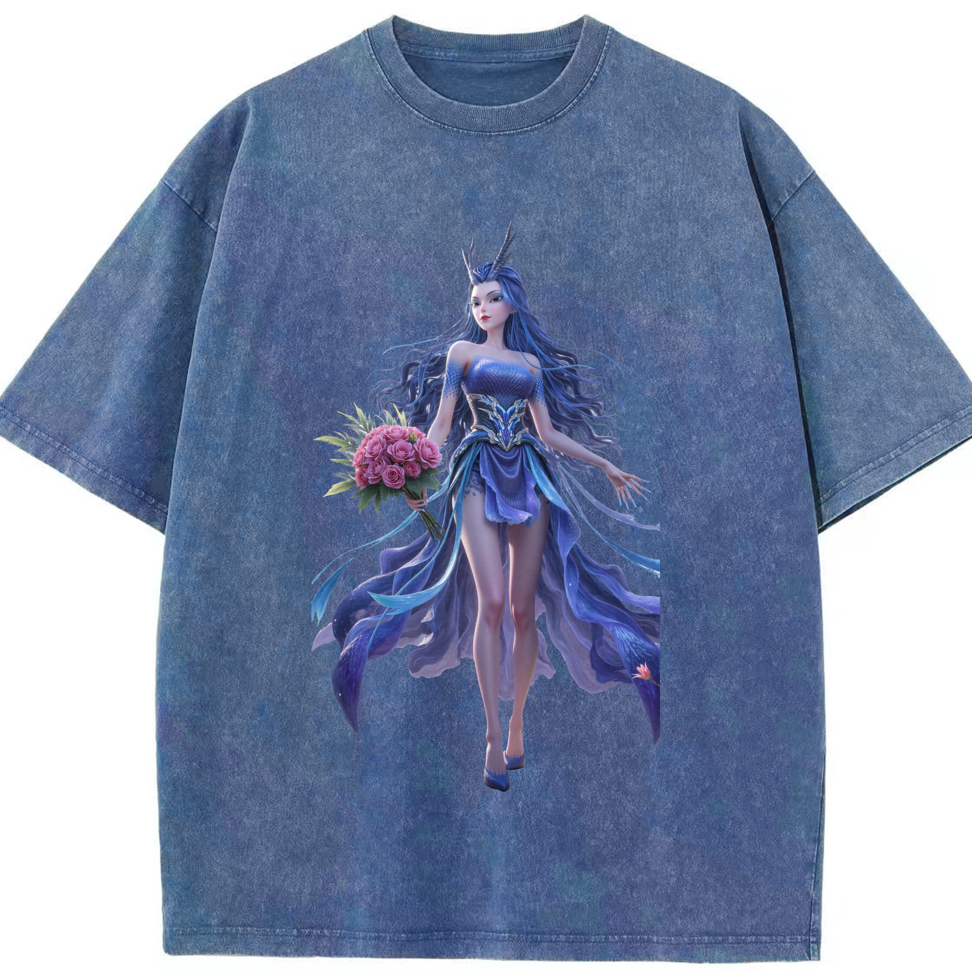 （画像用） Ne Zha 2 ナタ 魔童の大暴れ 綿100% ヴィンテージ風 半袖Tシャツ（フロントプリント）