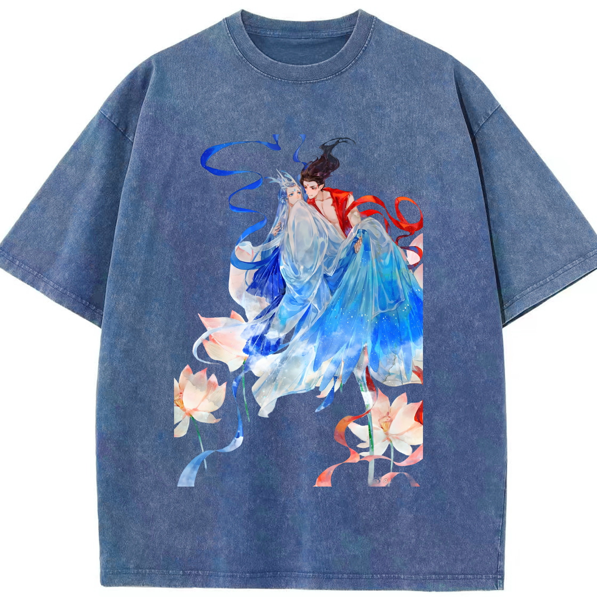 （画像用） Ne Zha 2 ナタ 魔童の大暴れ 綿100% ヴィンテージ風 半袖Tシャツ（フロントプリント）