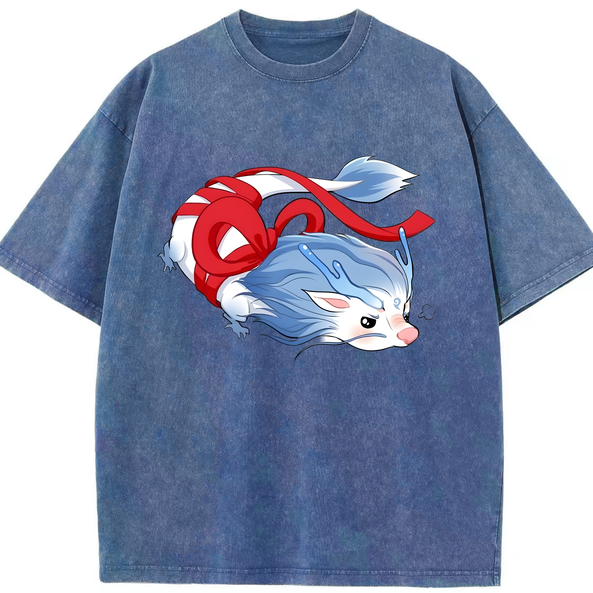 （画像用） Ne Zha 2 ナタ 魔童の大暴れ 綿100% ヴィンテージ風 半袖Tシャツ（フロントプリント）
