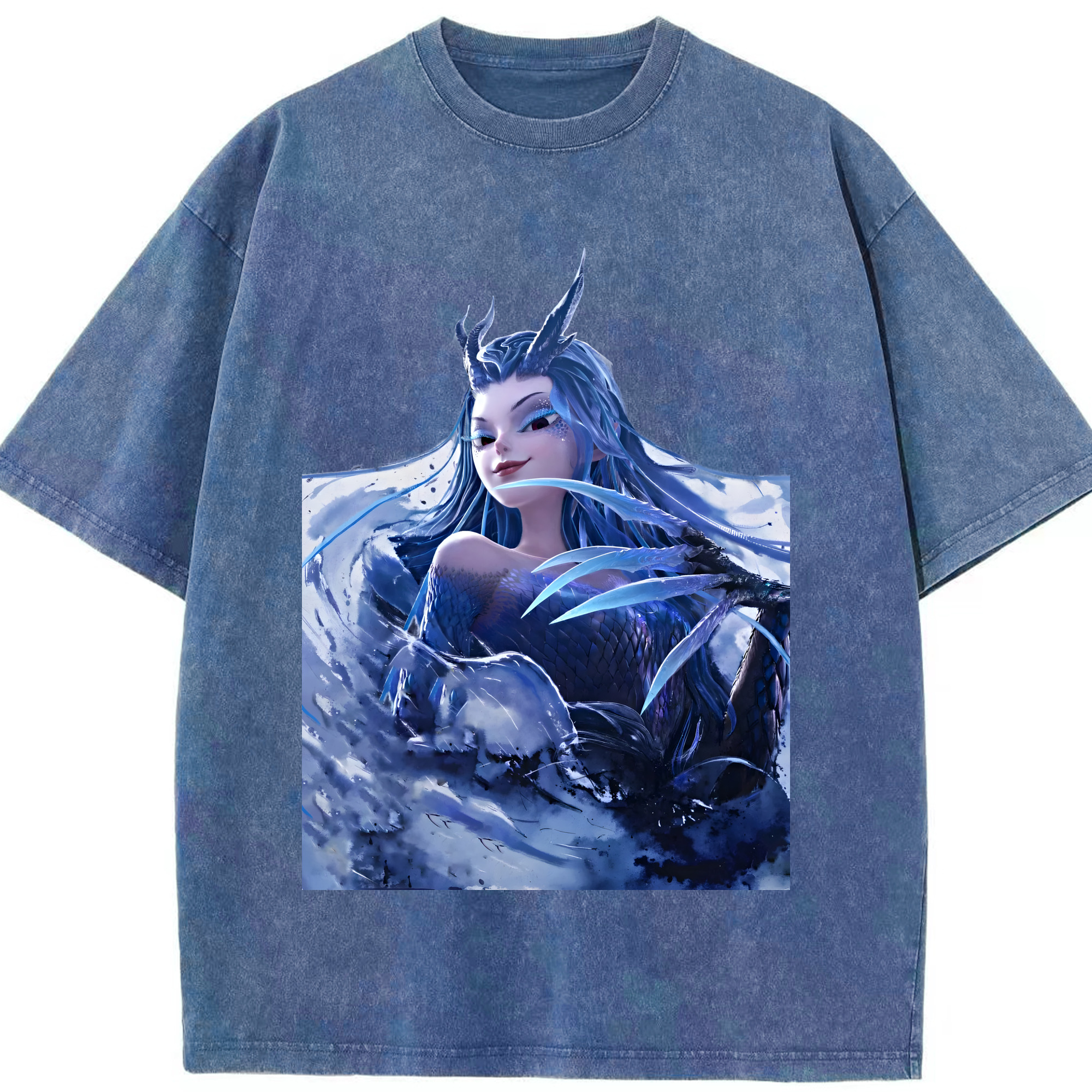 （画像用） Ne Zha 2 ナタ 魔童の大暴れ 綿100% ヴィンテージ風 半袖Tシャツ（フロントプリント）