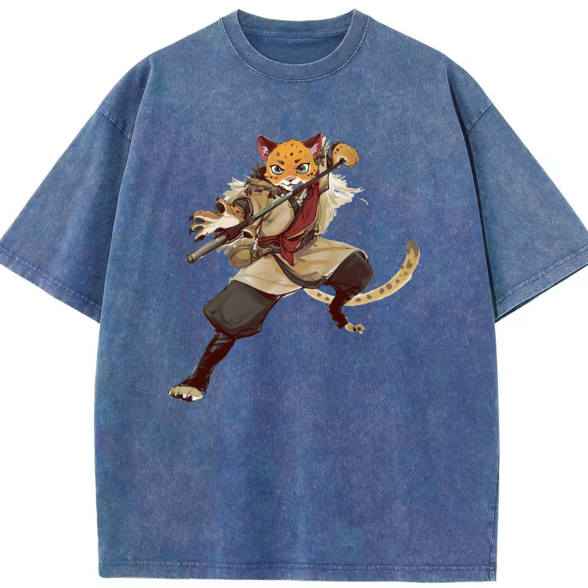 （画像用） Ne Zha 2 ナタ 魔童の大暴れ 綿100% ヴィンテージ風 半袖Tシャツ（フロントプリント）